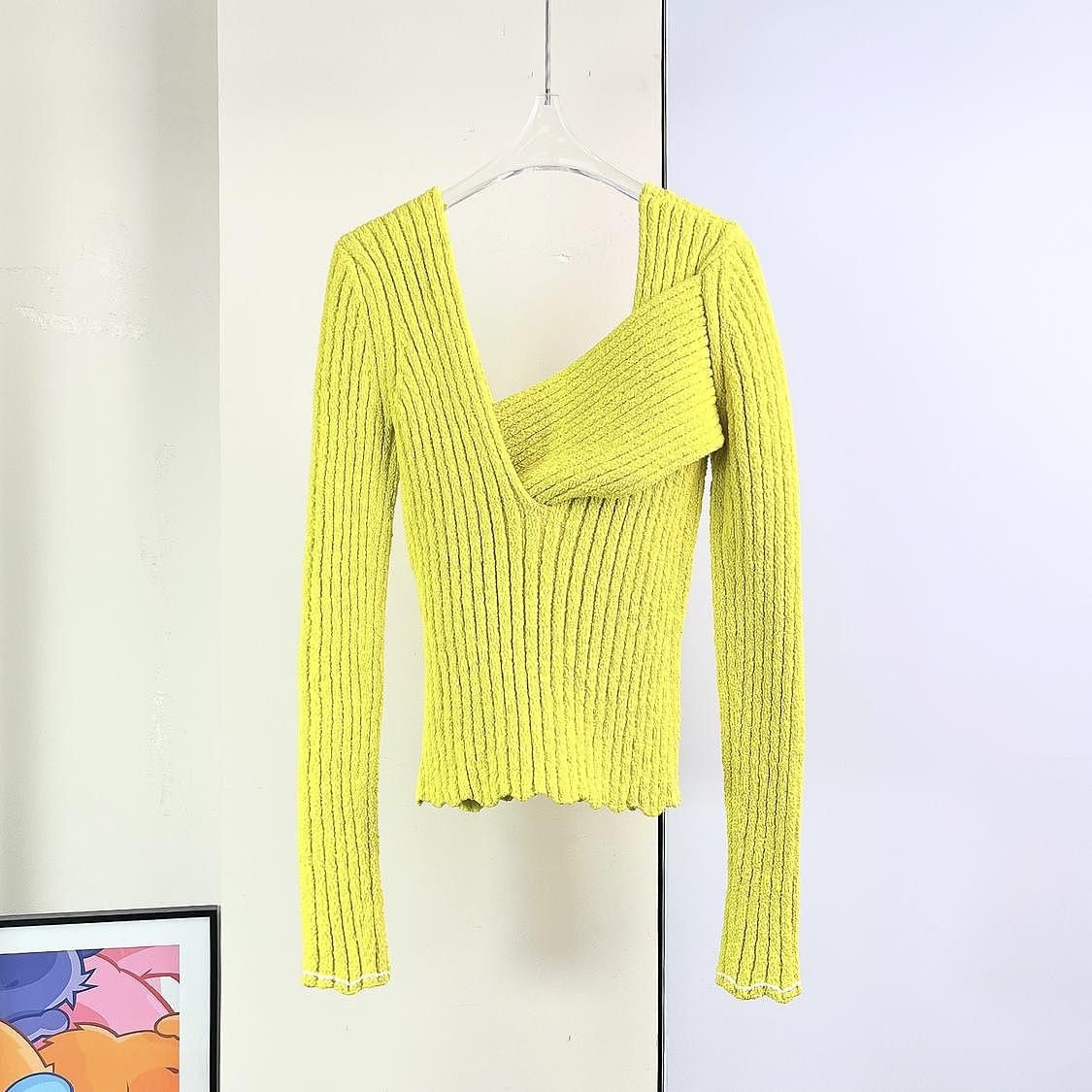 Bottega Veneta Bottega Veneta Ribbed Knit Sweater Yellow Size 38 Size XS / US 0-2 / IT 36-38 - 2 Thumbnail