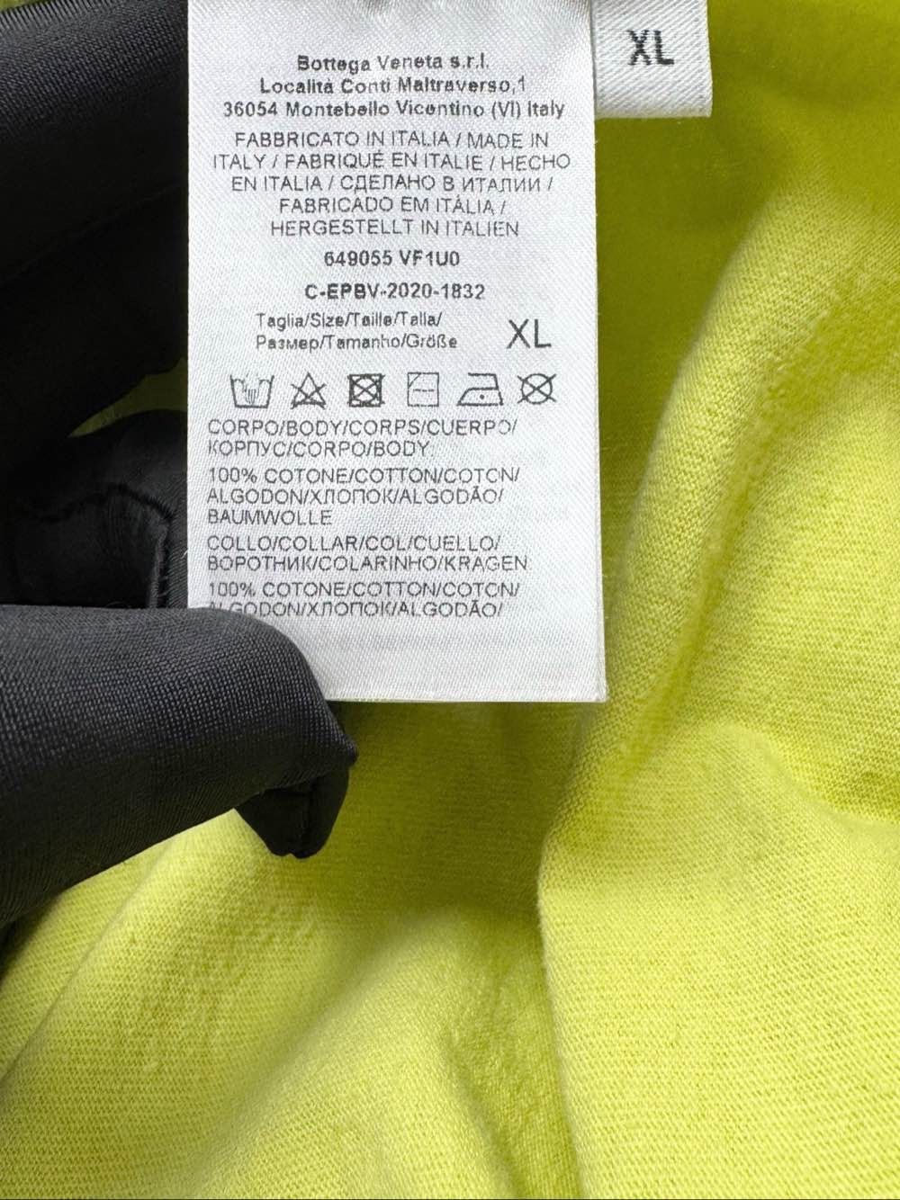 Bottega Veneta Bottega Veneta Yellow Logo T-Shirt Size XL Size US XL / EU 56 / 4 - 4 Thumbnail