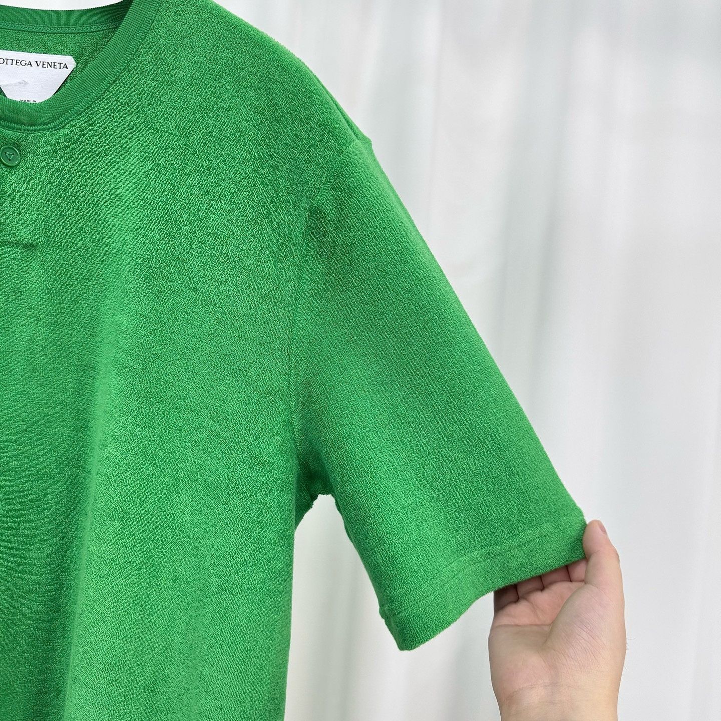 Bottega Veneta Bottega Veneta Green Henley Polo Shirt Size L Size US L / EU 52-54 / 3 - 6 Thumbnail