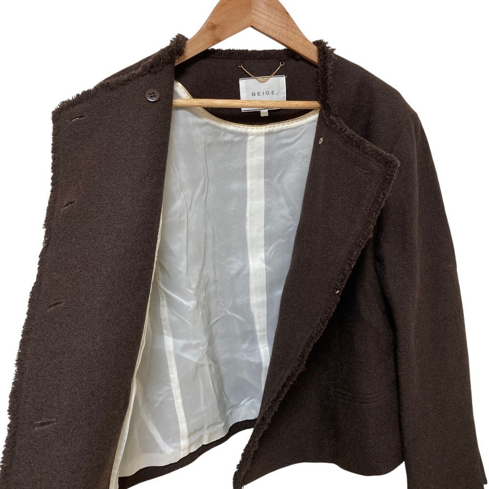 Other Other BEIGE MILLAM Tweed Collarless Jacket Textile Outerwear DUTY FREE for USA Size ONE SIZE - 3 Thumbnail