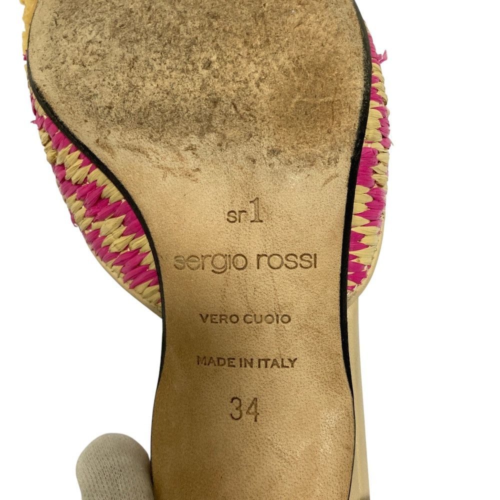 Other Other Sergio Rossi SR1 Raffia Mules Plant-based Shoes DUTY FREE for USA Size ONE SIZE - 8 Thumbnail