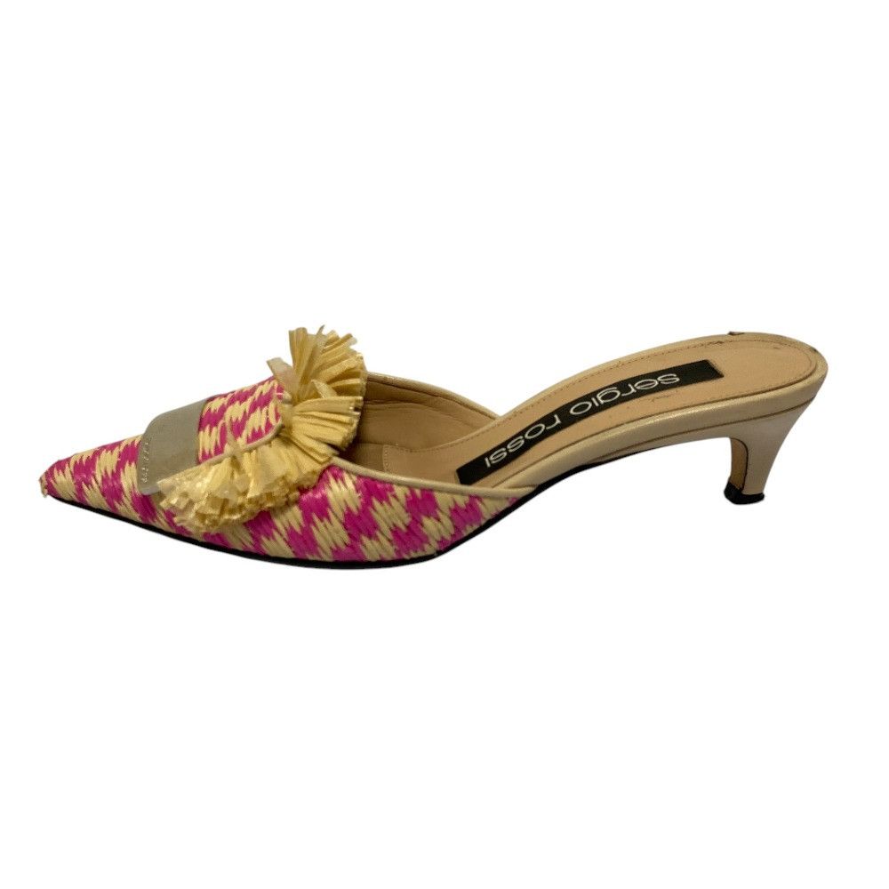 Other Other Sergio Rossi SR1 Raffia Mules Plant-based Shoes DUTY FREE for USA Size ONE SIZE - 3 Thumbnail