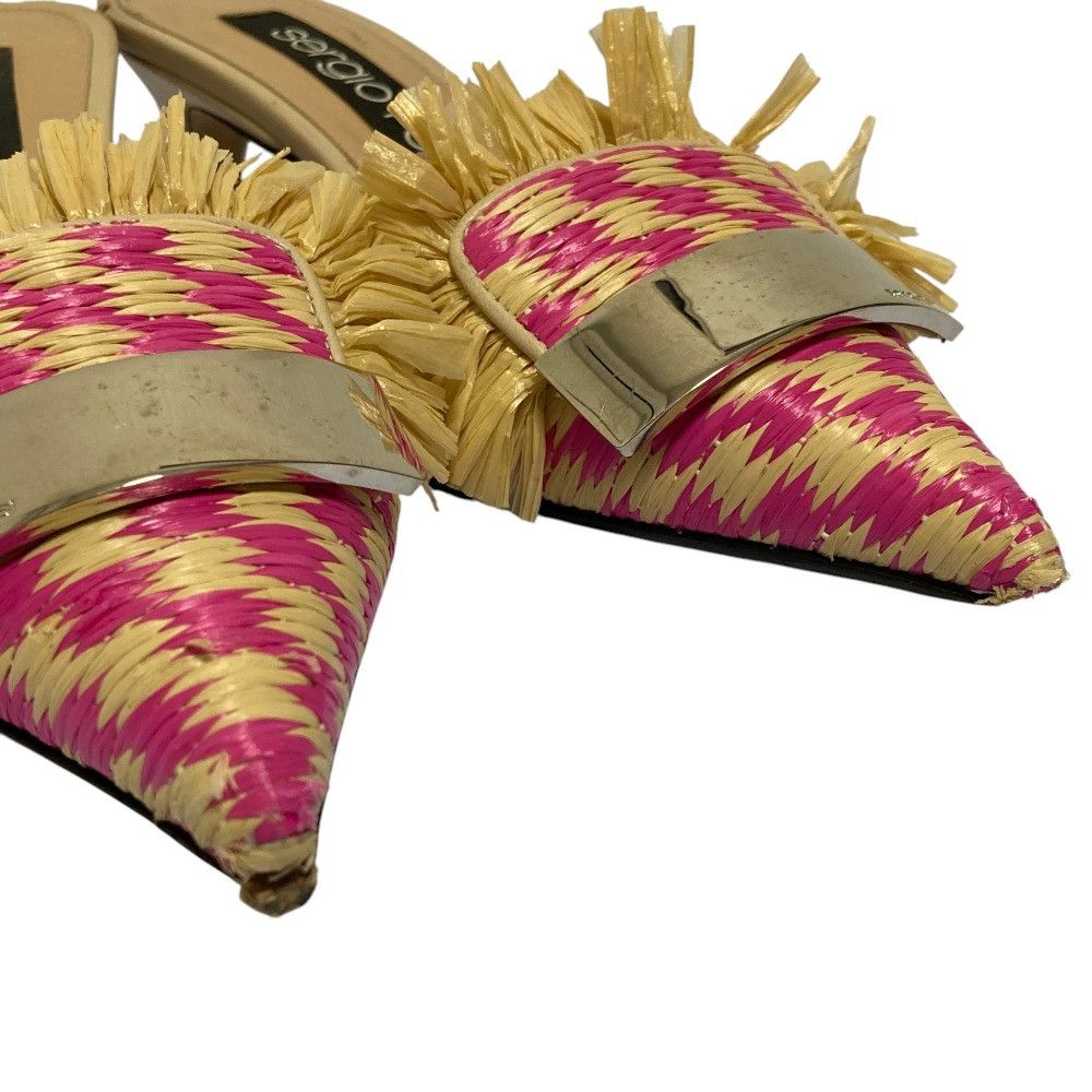 Other Other Sergio Rossi SR1 Raffia Mules Plant-based Shoes DUTY FREE for USA Size ONE SIZE - 9 Thumbnail