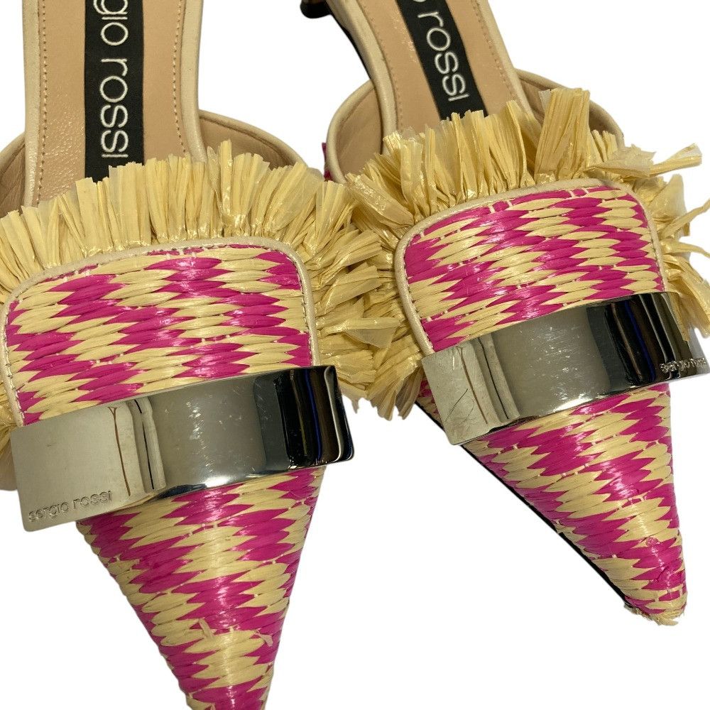 Other Other Sergio Rossi SR1 Raffia Mules Plant-based Shoes DUTY FREE for USA Size ONE SIZE - 5 Thumbnail