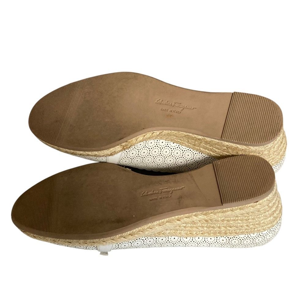 Salvatore Ferragamo Salvatore Ferragamo Salvatore Ferragamo Punching Leather Espadrille Pumps Leather Shoes DUTY FREE for USA Size ONE SIZE - 8 Thumbnail