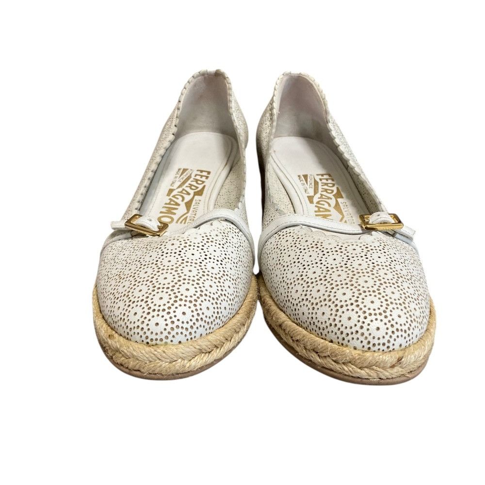 Salvatore Ferragamo Salvatore Ferragamo Salvatore Ferragamo Punching Leather Espadrille Pumps Leather Shoes DUTY FREE for USA Size ONE SIZE - 2 Thumbnail