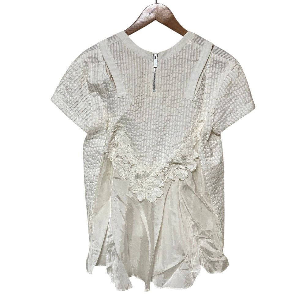 Sacai Sacai Sacai Lace Panel Silk Chiffon Blouse Textile Tops 16-02575 DUTY FREE for USA Size ONE SIZE - 2 Thumbnail