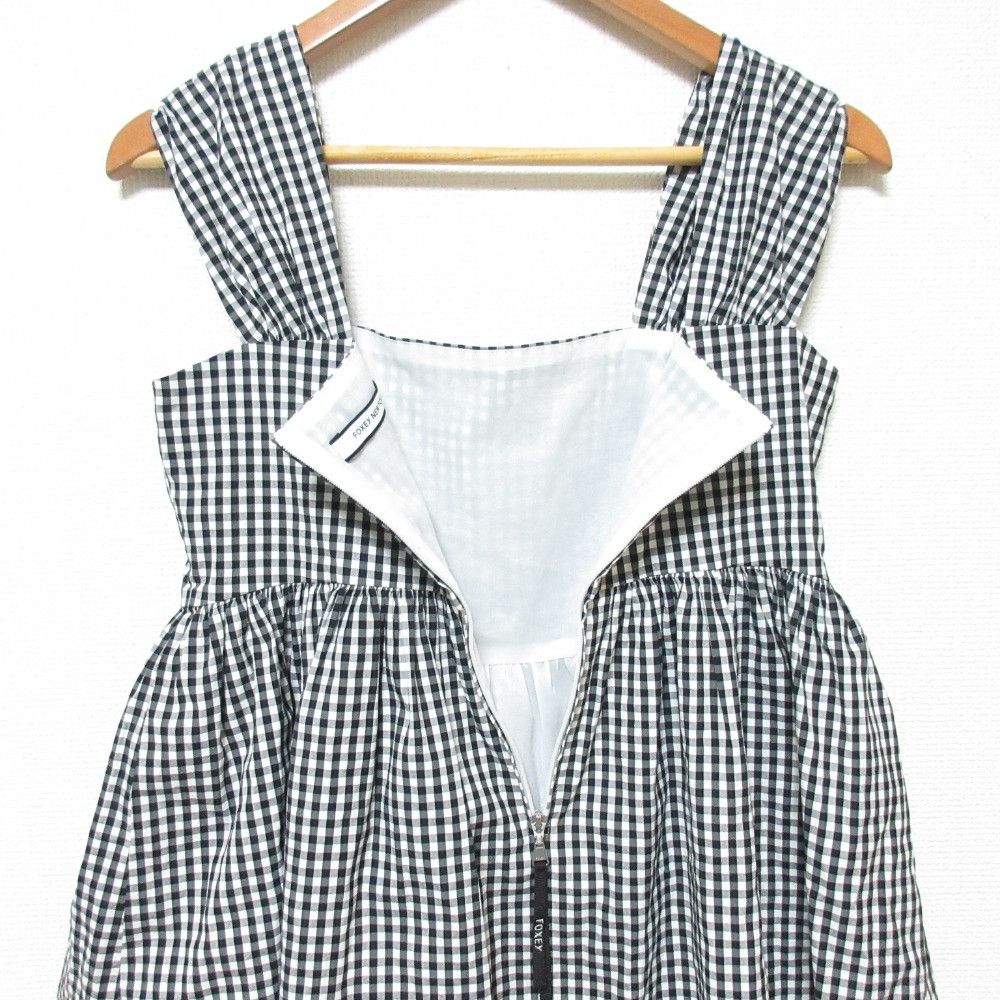 Other Other FOXEY NEW YORK EMPIRE CHECK Sleeveless Blouse Textile Tops 40088 DUTY FREE for USA Size ONE SIZE - 4 Thumbnail