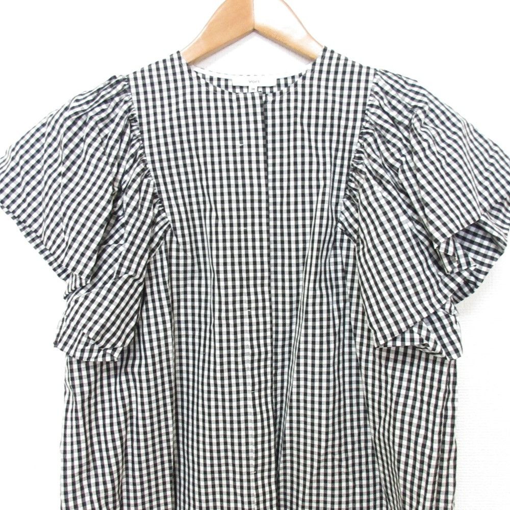 Other Other yori Gingham Balloon Sleeve Blouse Textile Tops YR2221-062SM DUTY FREE for USA Size ONE SIZE - 4 Thumbnail