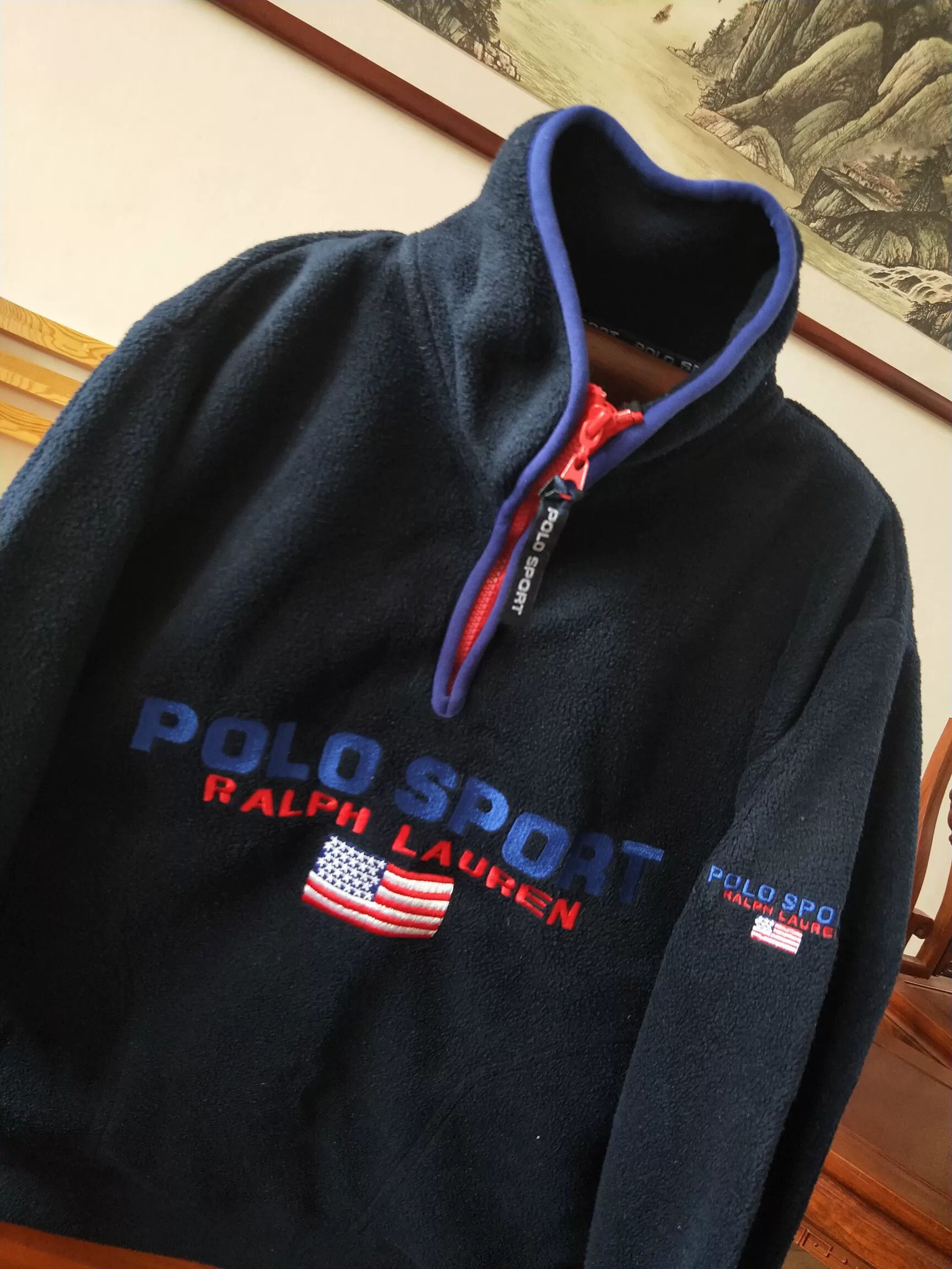 Ralph Lauren Sport Vintage Polo Sport Half-Zip Fleece Jacket Size US M / EU 48-50 / 2 - 2 Thumbnail