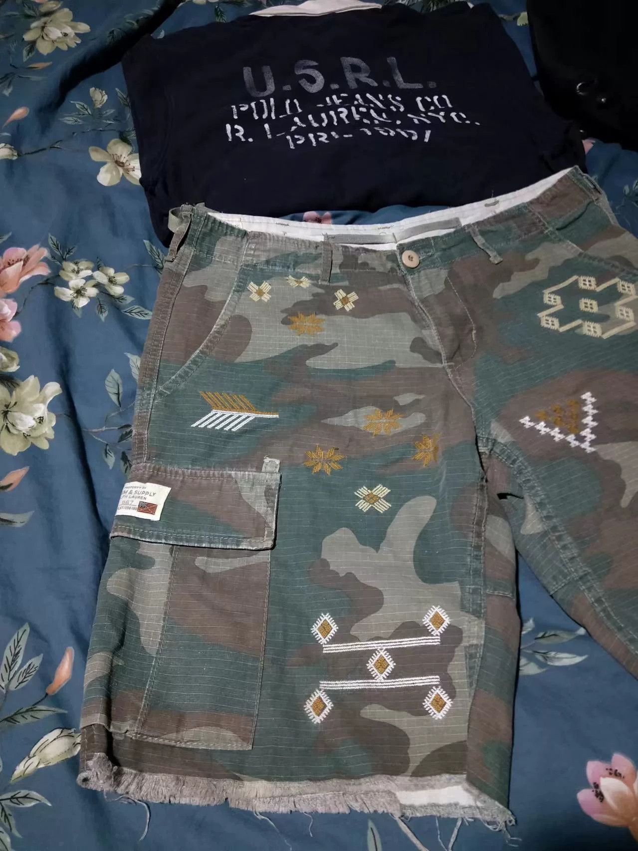 RRL Ralph Lauren Ralph Lauren Duck Camo Cargo Shorts Size US 34 / EU 50 - 7 Thumbnail
