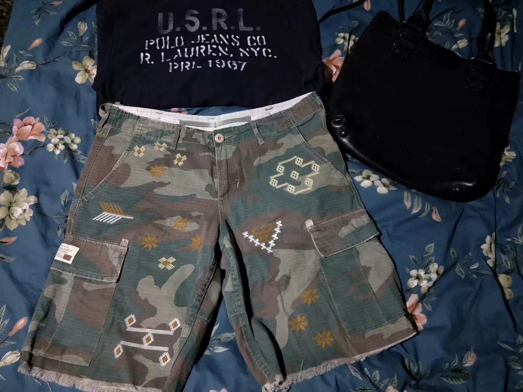 RRL Ralph Lauren Ralph Lauren Duck Camo Cargo Shorts Size US 34 / EU 50 - 9 Thumbnail