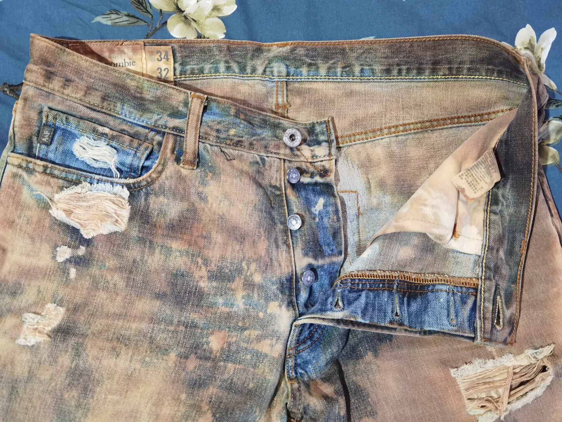 RRL Ralph Lauren Abercrombie Extreme Distressed Jeans Size US 30 / EU 46 - 4 Thumbnail