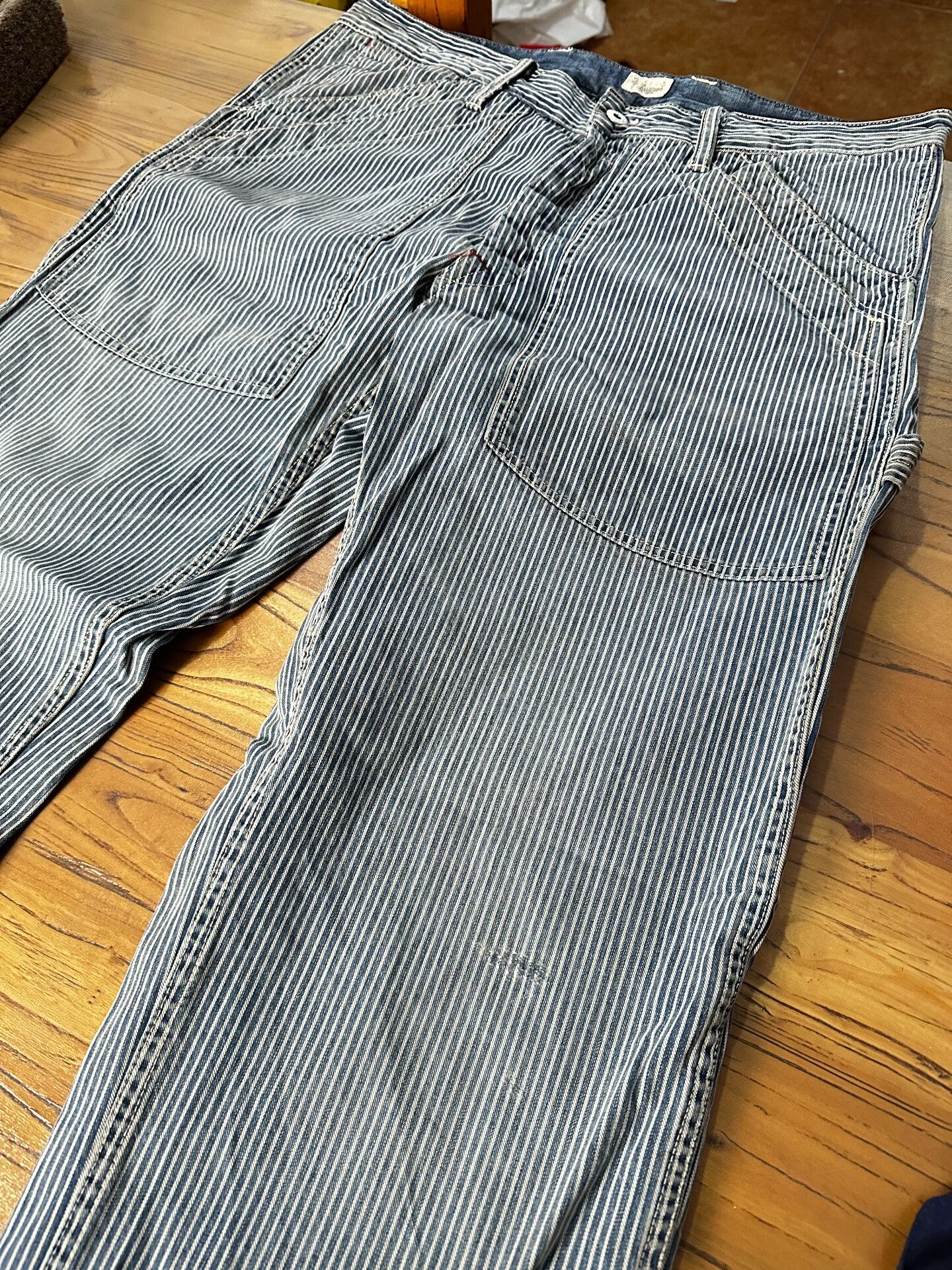 RRL Ralph Lauren RRL Vintage Blue White Striped Pants Size US 30 / EU 46 - 2 Thumbnail