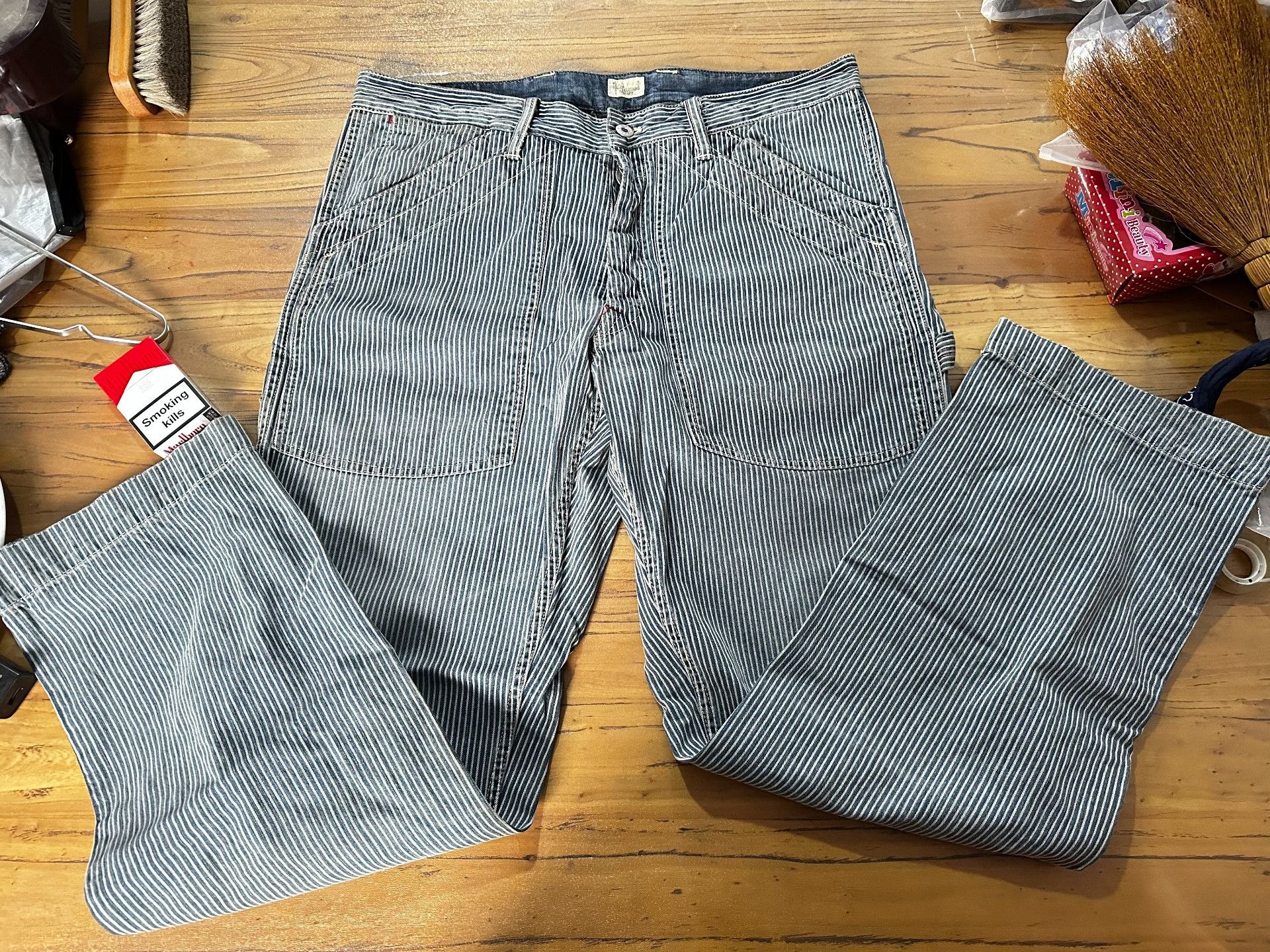 RRL Ralph Lauren RRL Vintage Blue White Striped Pants Size US 30 / EU 46 - 3 Thumbnail