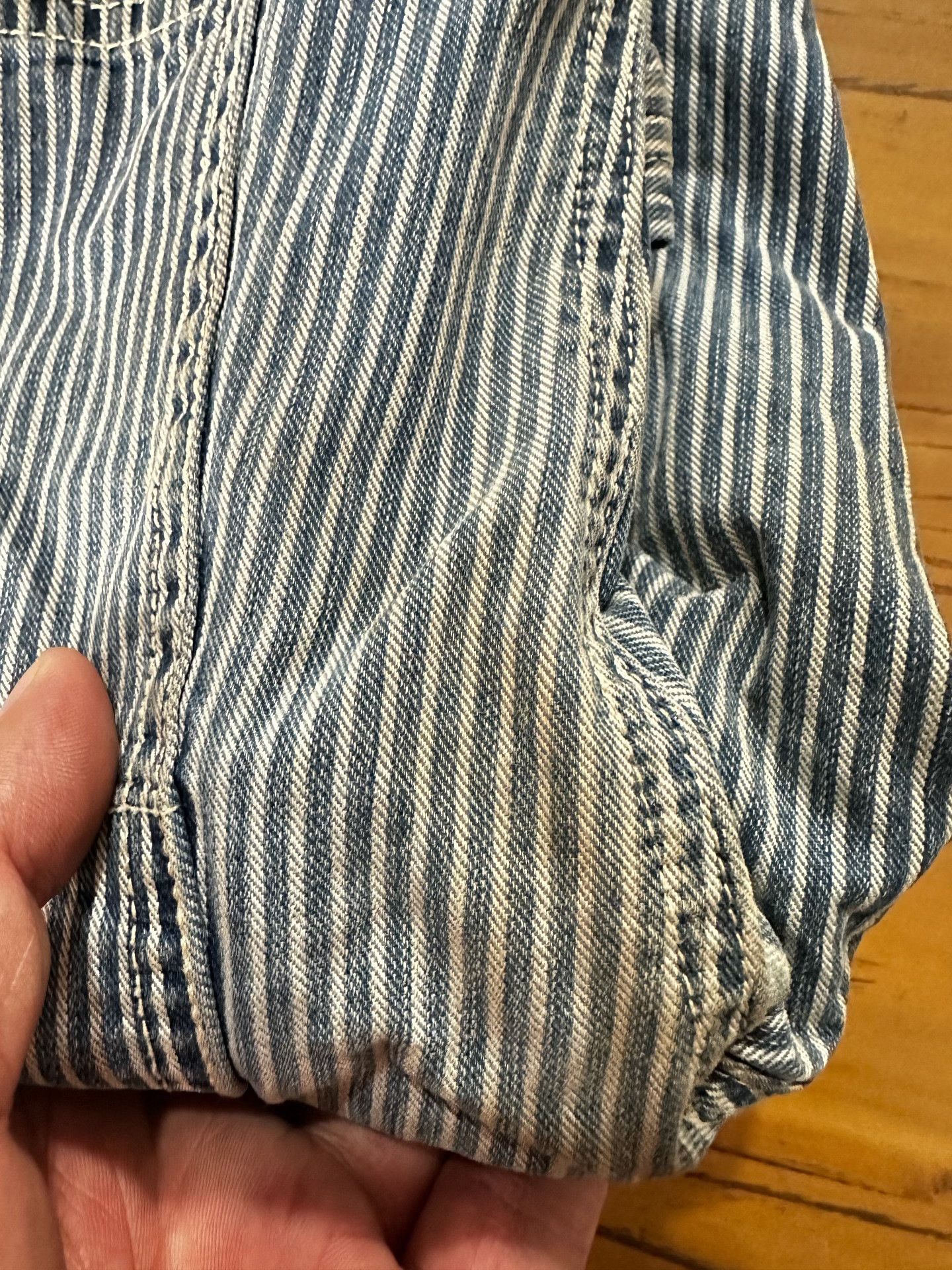 RRL Ralph Lauren RRL Vintage Blue White Striped Pants Size US 30 / EU 46 - 9 Thumbnail