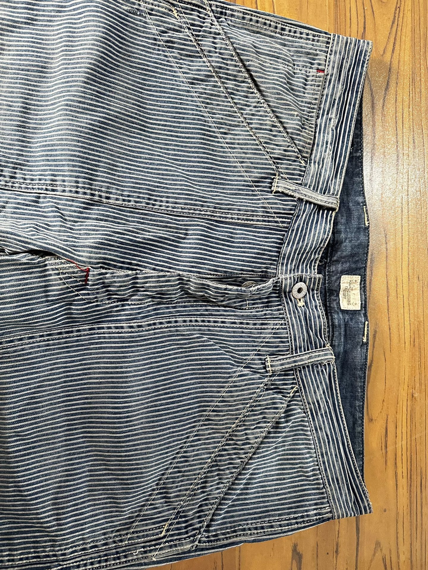 RRL Ralph Lauren RRL Vintage Blue White Striped Pants Size US 30 / EU 46 - 4 Thumbnail