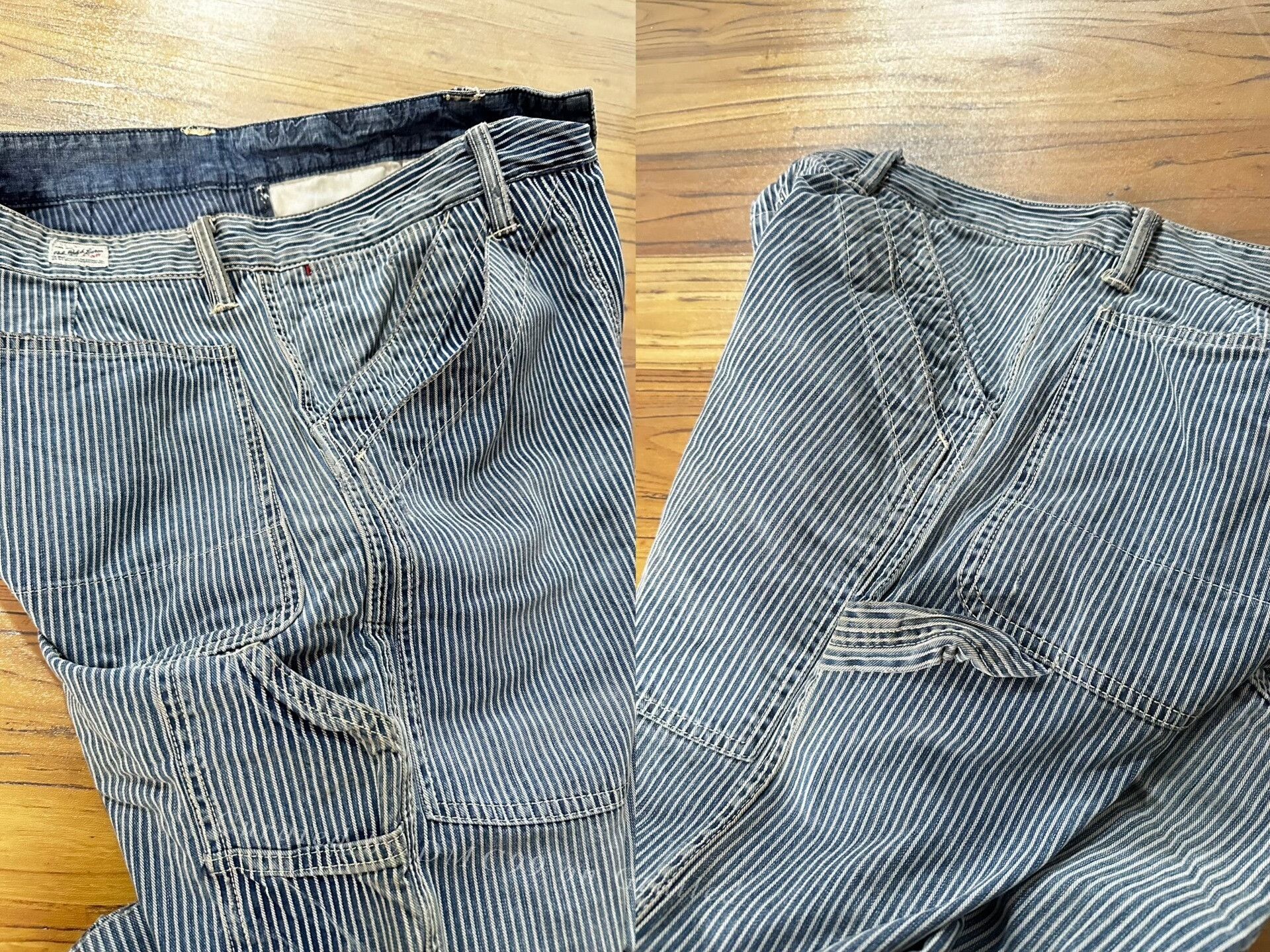 RRL Ralph Lauren RRL Vintage Blue White Striped Pants Size US 30 / EU 46 - 8 Thumbnail