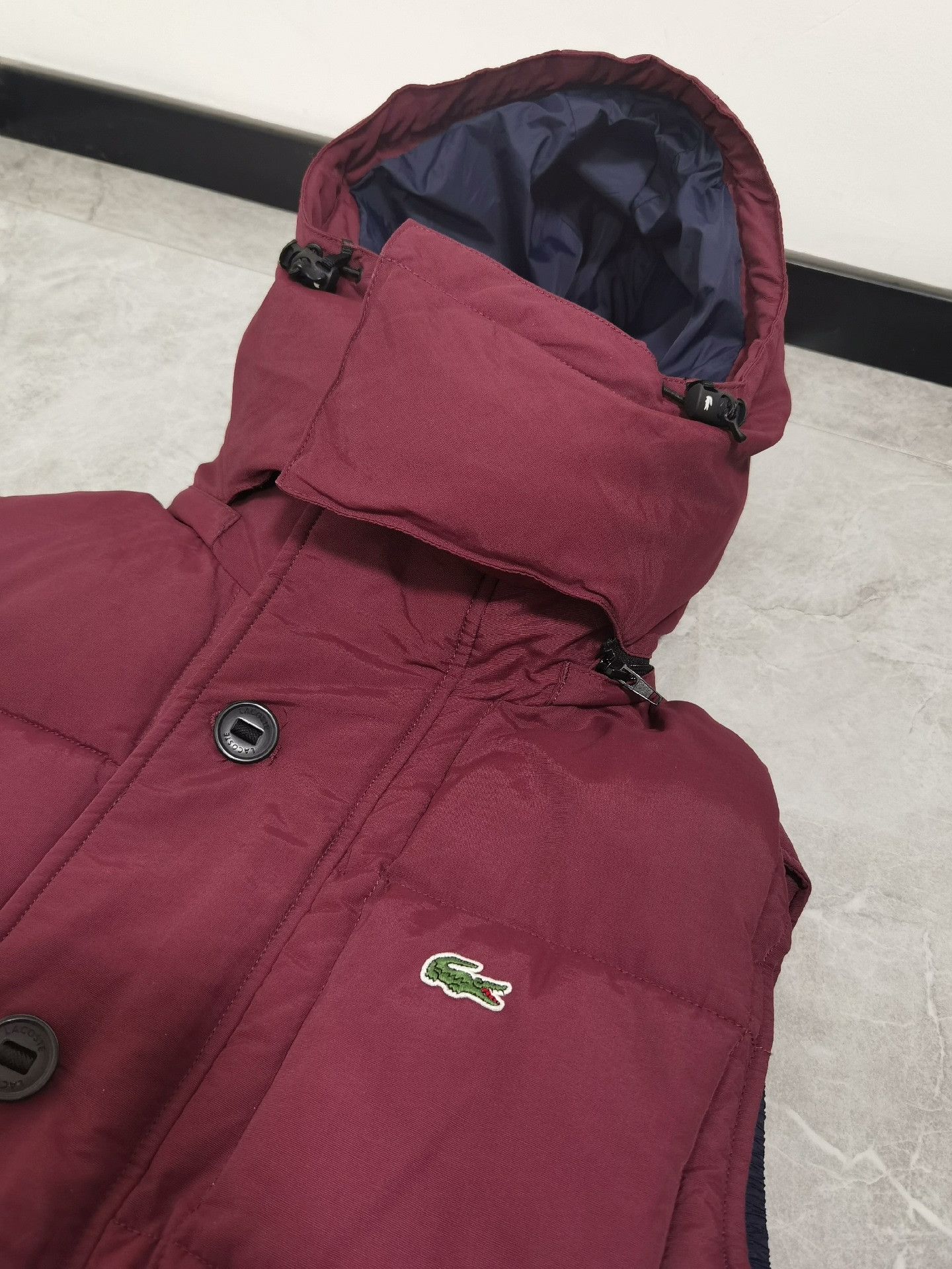Lacoste Lacoste Vintage Rust Red Hooded Vest Size US M / EU 48-50 / 2 - 3 Thumbnail