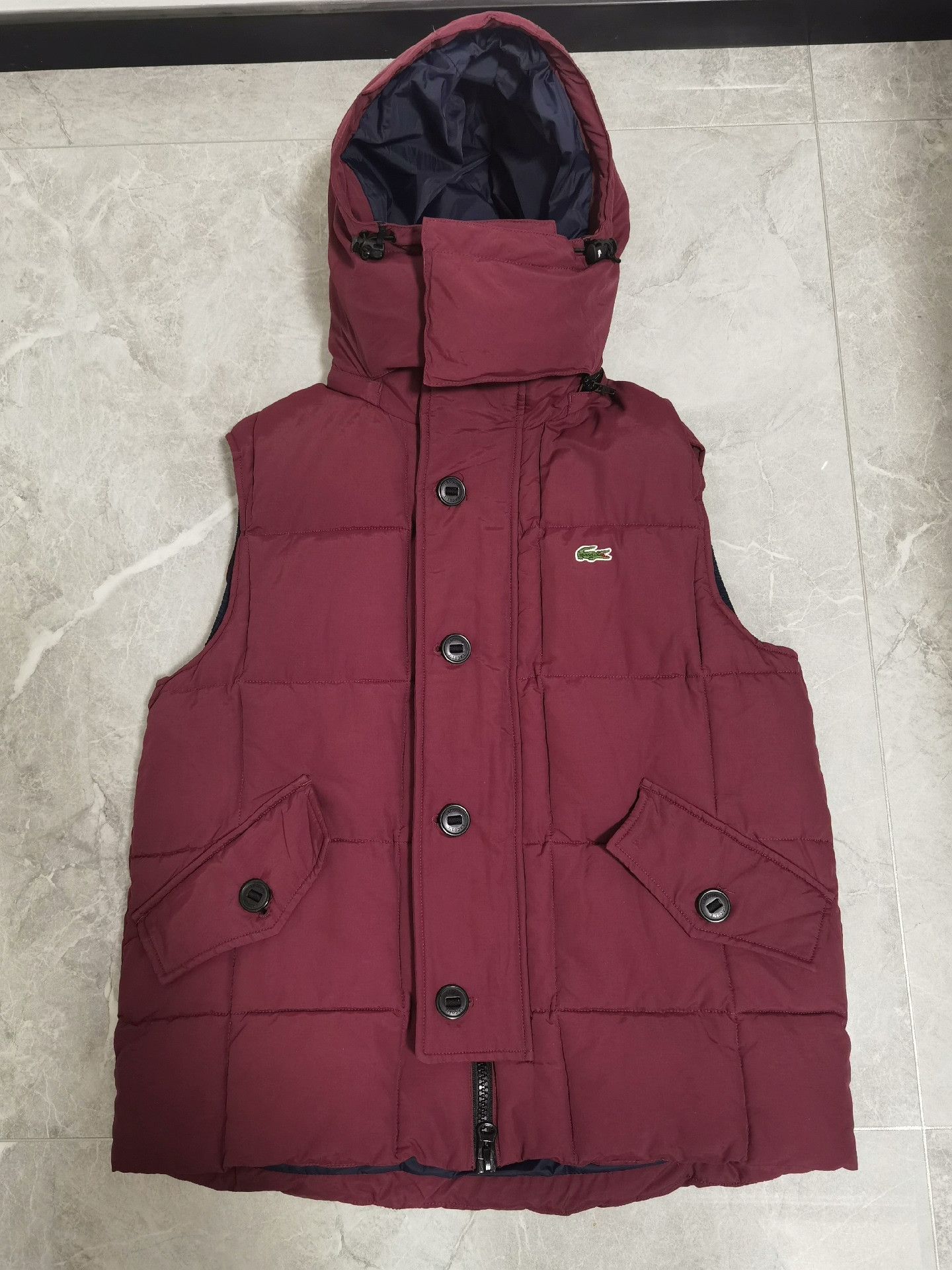 Lacoste Lacoste Vintage Rust Red Hooded Vest Size US M / EU 48-50 / 2 - 2 Thumbnail