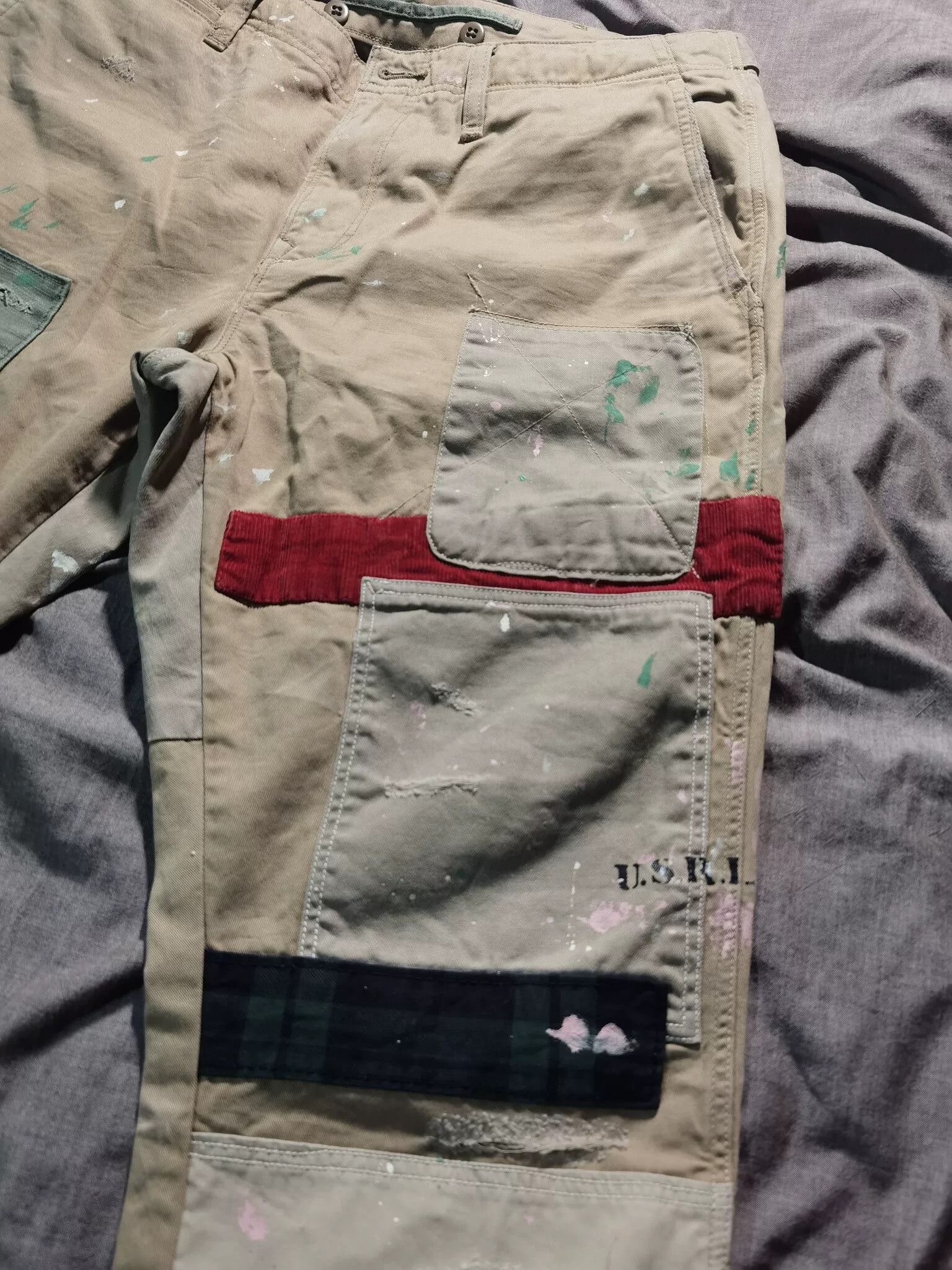 RRL Ralph Lauren Ralph Lauren Distressed Patch Sashiko Work Pants Size US 32 / EU 48 - 4 Thumbnail
