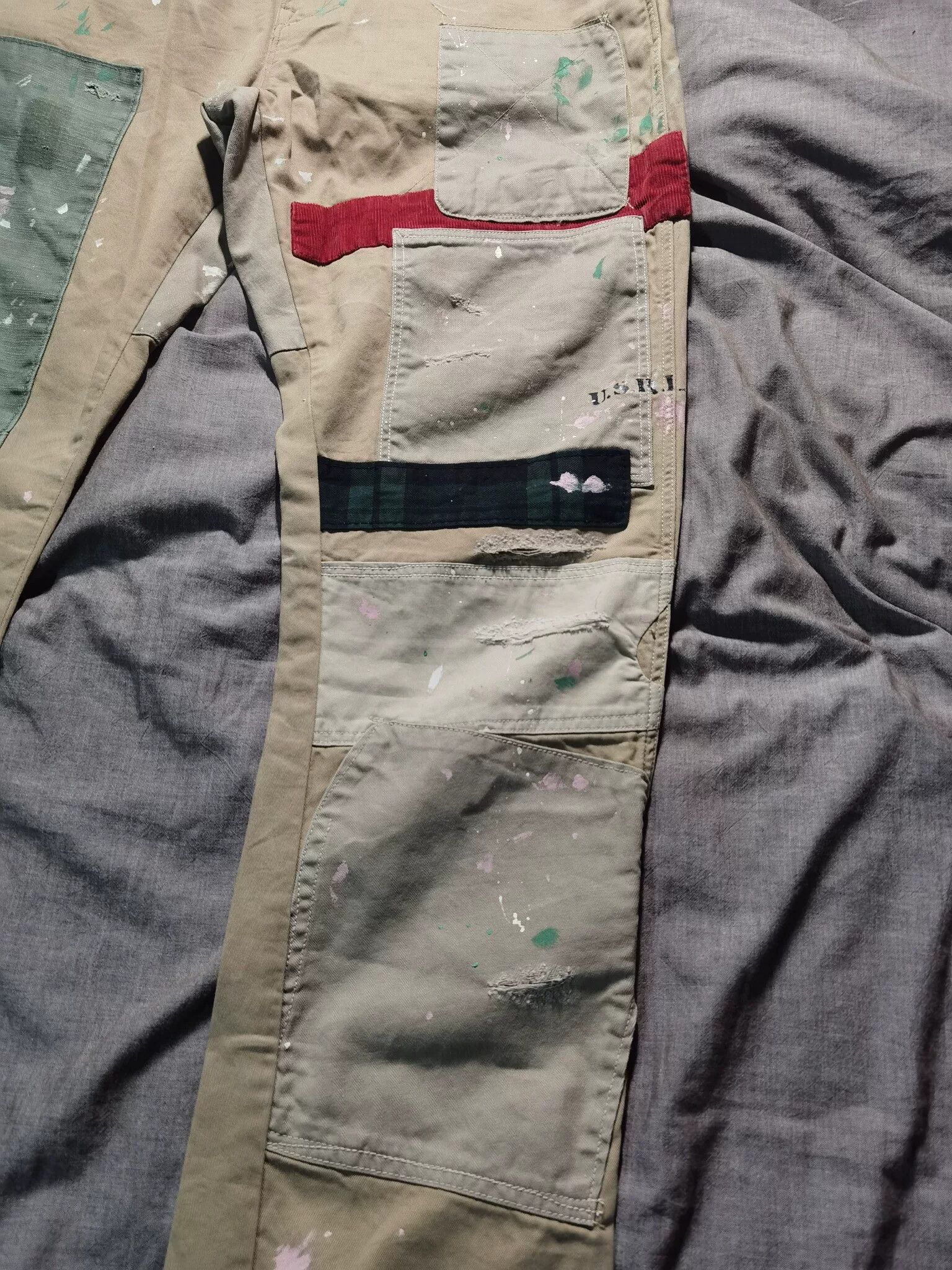 RRL Ralph Lauren Ralph Lauren Distressed Patch Sashiko Work Pants Size US 32 / EU 48 - 3 Thumbnail