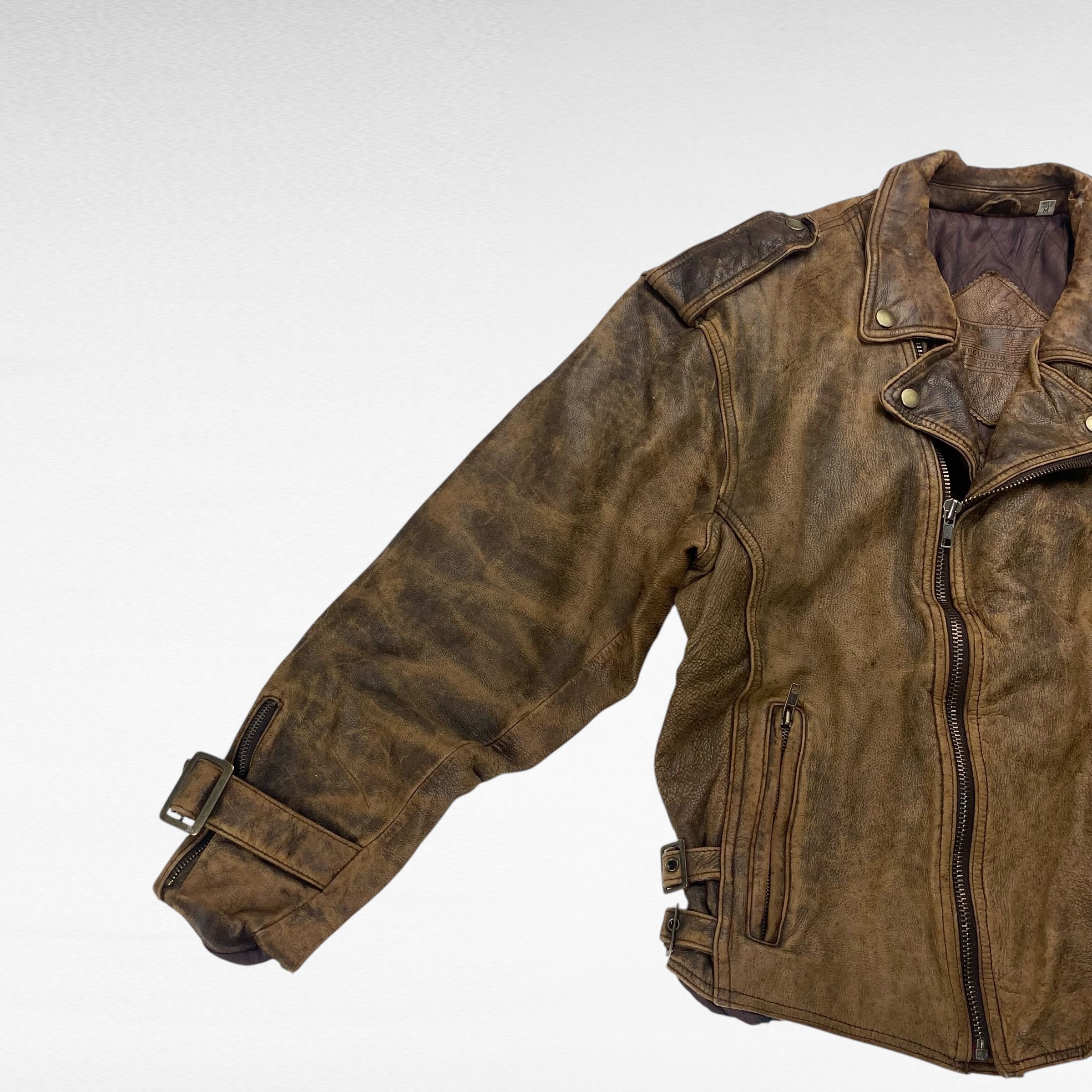 Vintage ROUNDTREE 90s Leather Jacket Brown Size M Size US M / EU 48-50 / 2 - 3 Thumbnail