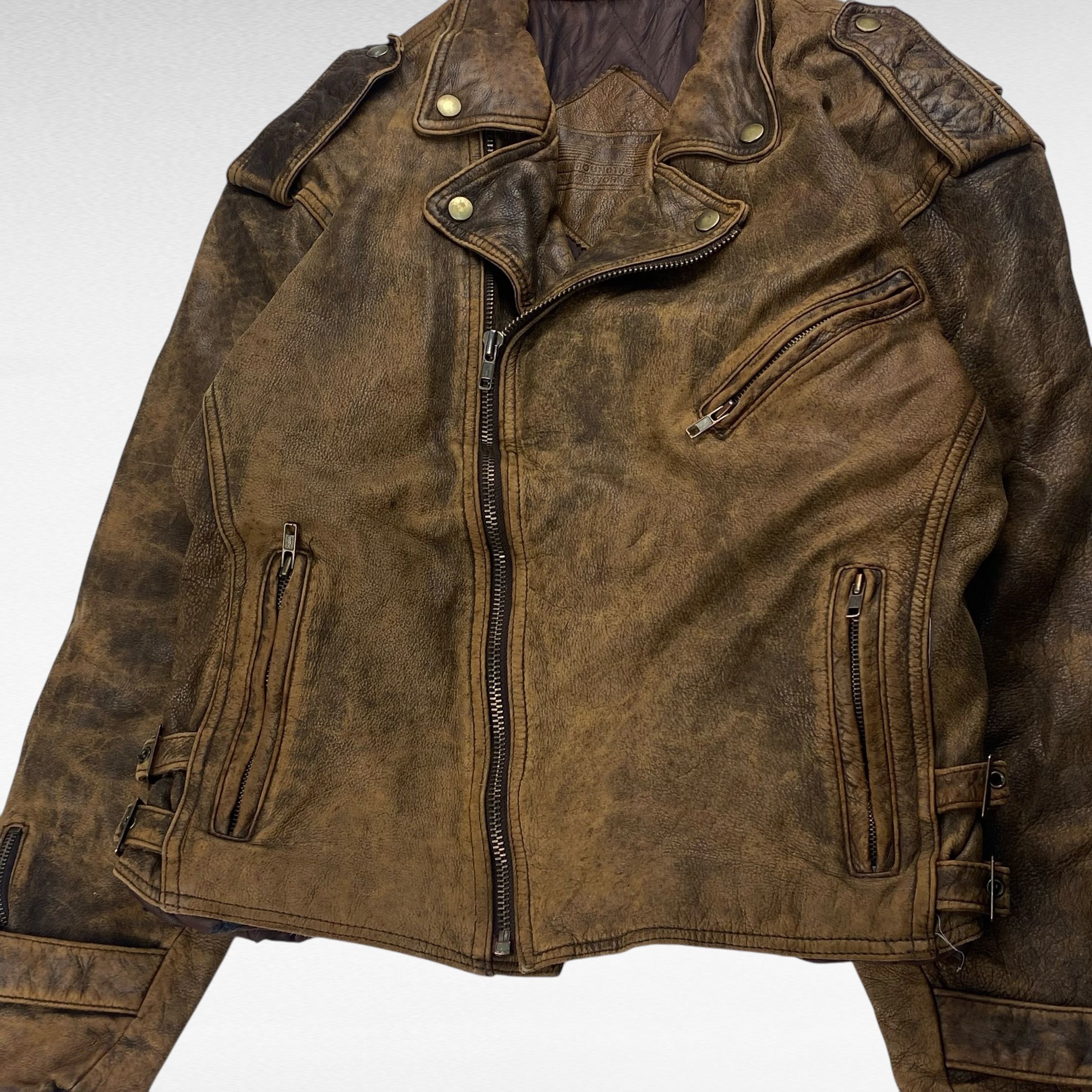 Vintage ROUNDTREE 90s Leather Jacket Brown Size M Size US M / EU 48-50 / 2 - 5 Thumbnail