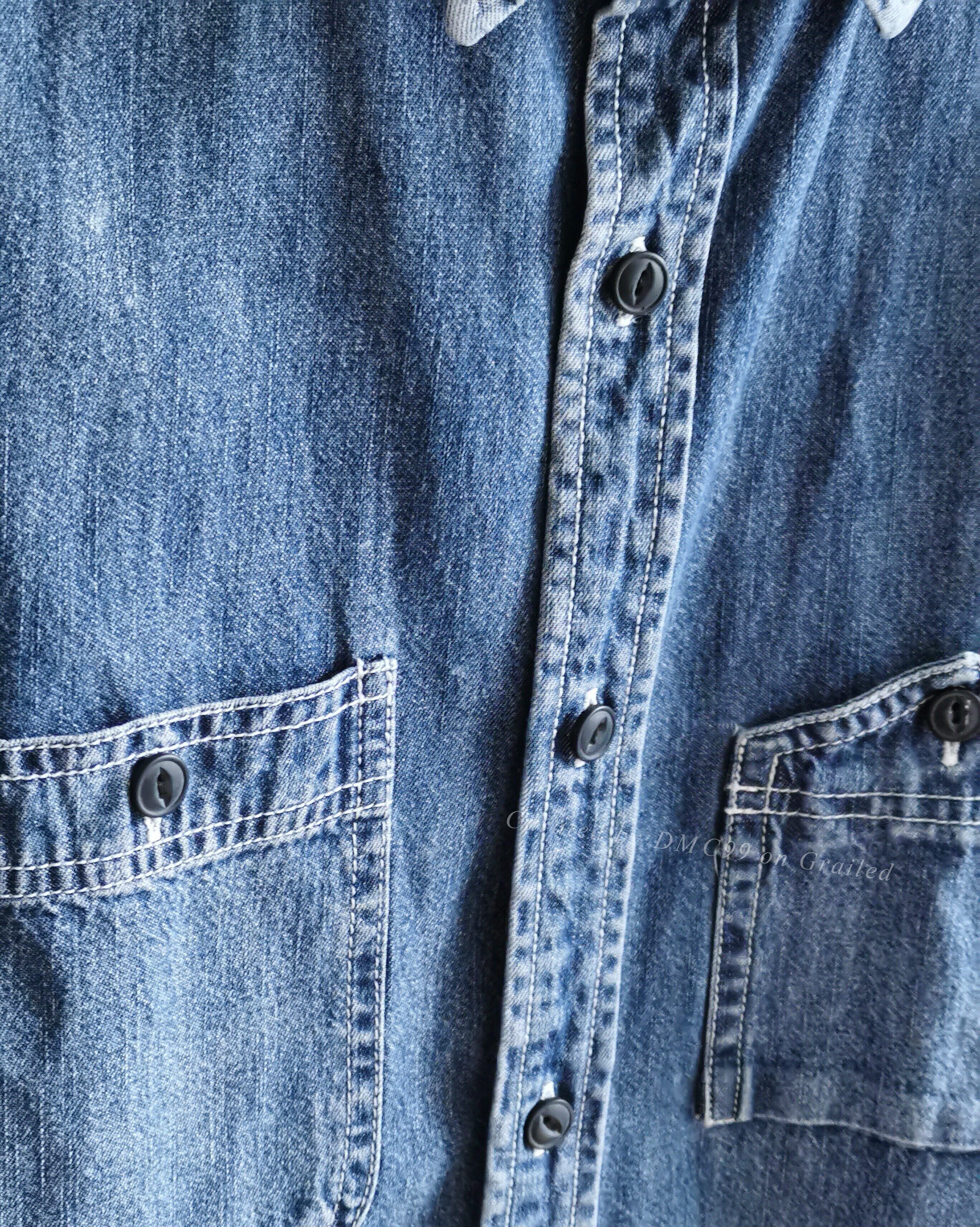 RRL Ralph Lauren Ralph Lauren RRL Distressed Denim Shirt Jacket Size US M / EU 48-50 / 2 - 6 Thumbnail