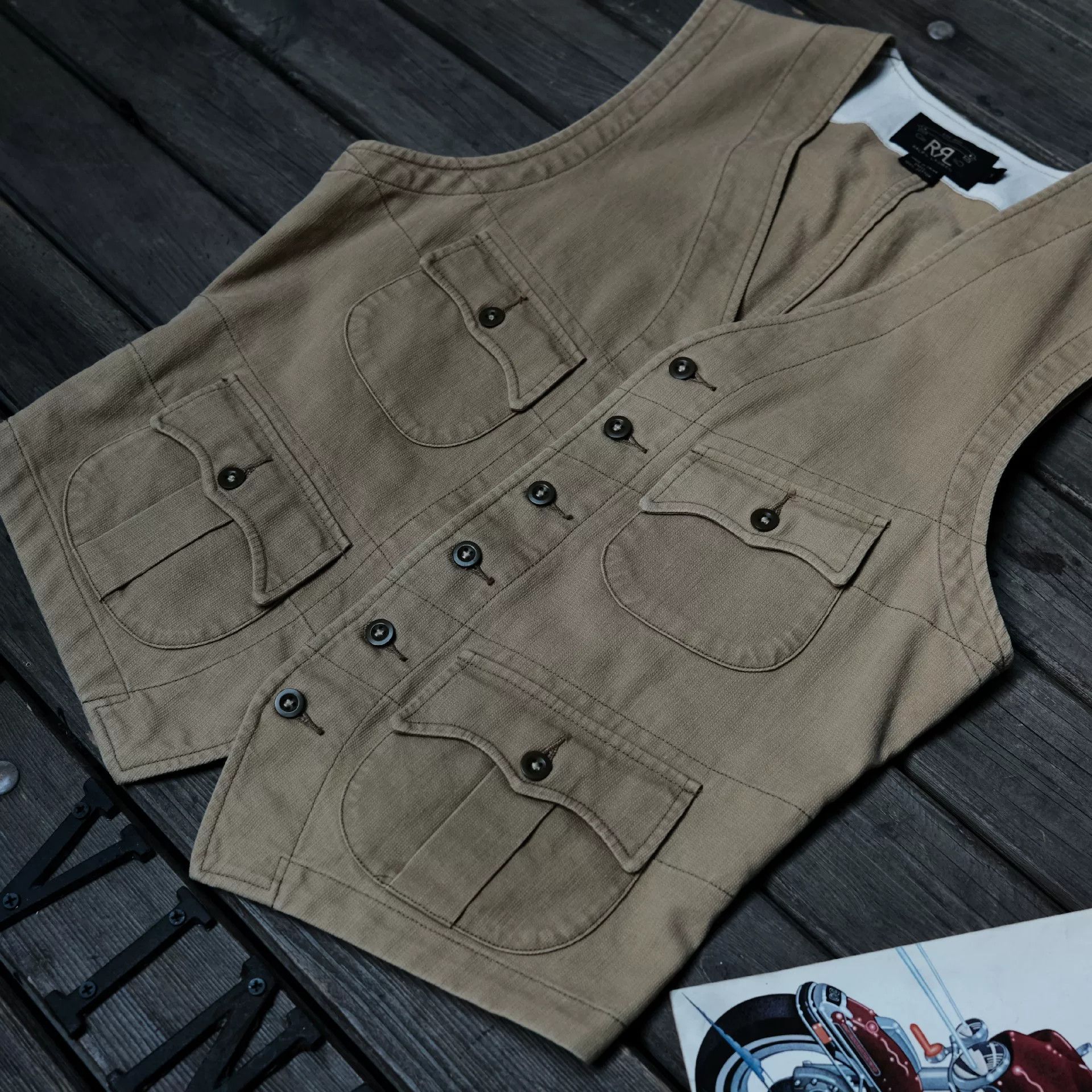 RRL Ralph Lauren RRL Vintage British Army Beige Vest Size US S / EU 44-46 / 1 - 5 Thumbnail