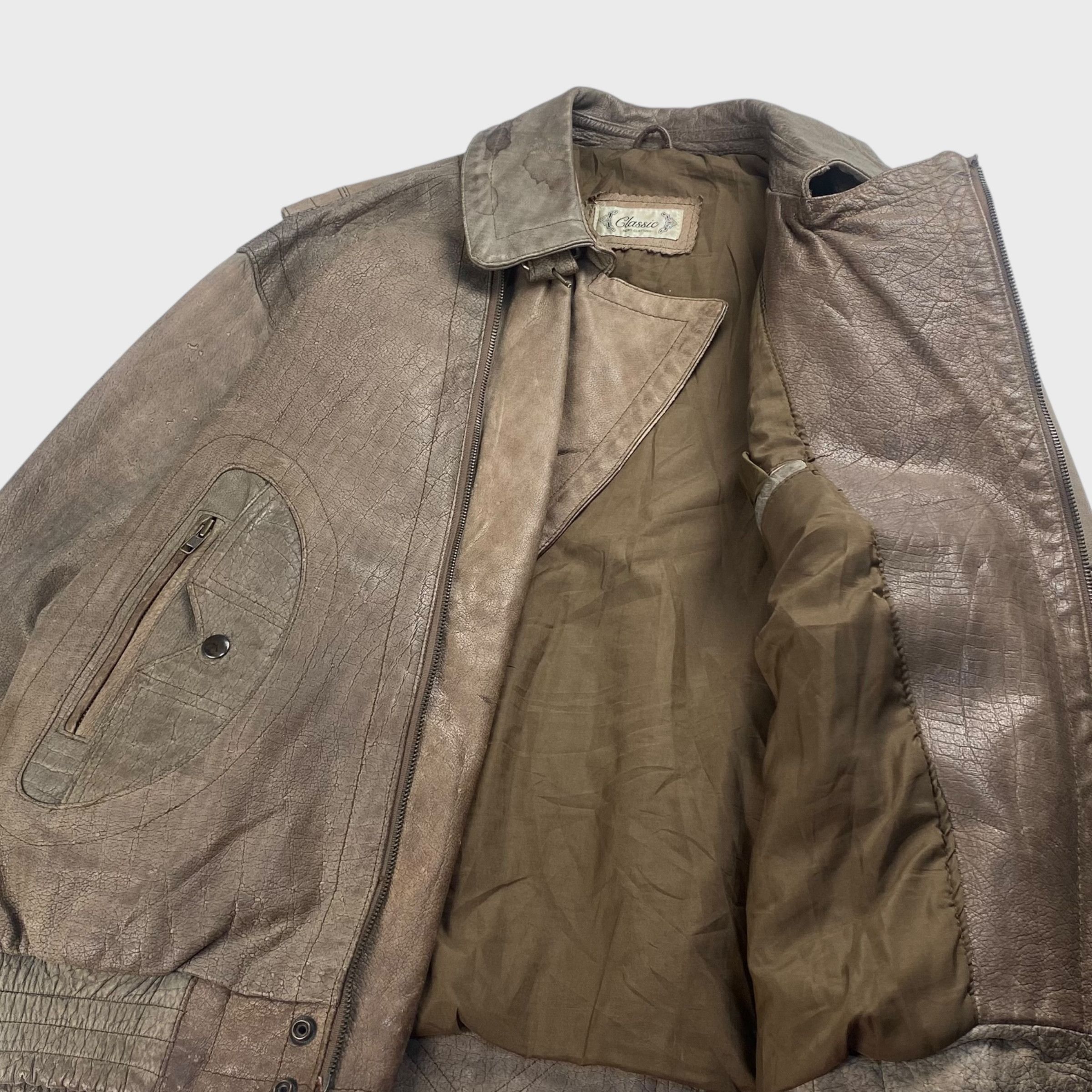 Vintage Classic Leather Jacket Size XL Size US XL / EU 56 / 4 - 4 Thumbnail