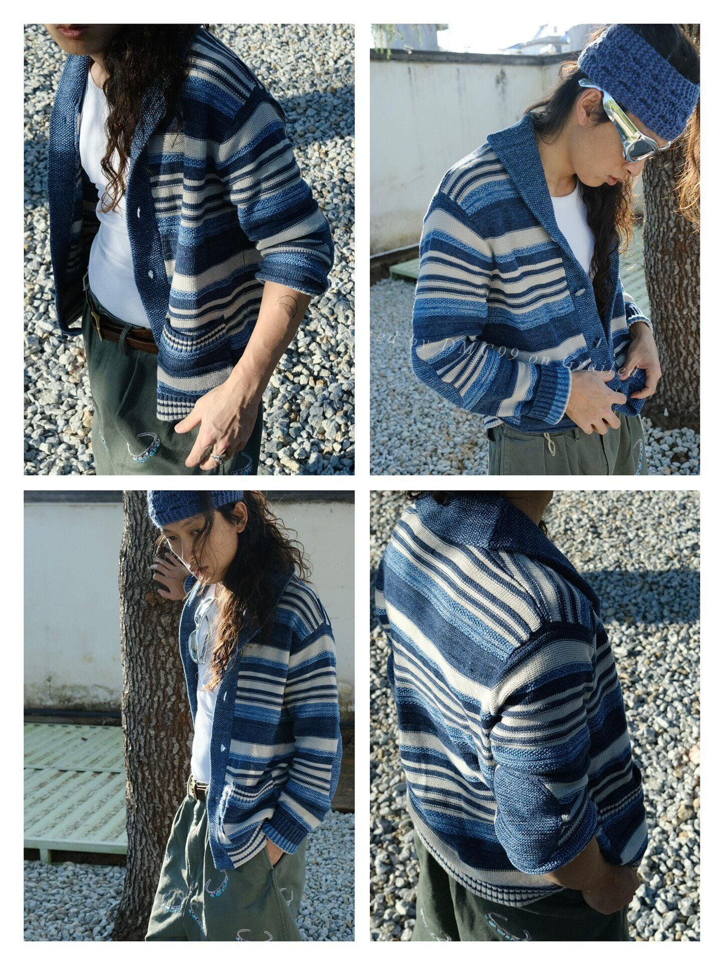 RRL Ralph Lauren RRL 2025 SS Indigo Stripe Knit Cardigan Size US M / EU 48-50 / 2 - 3 Thumbnail
