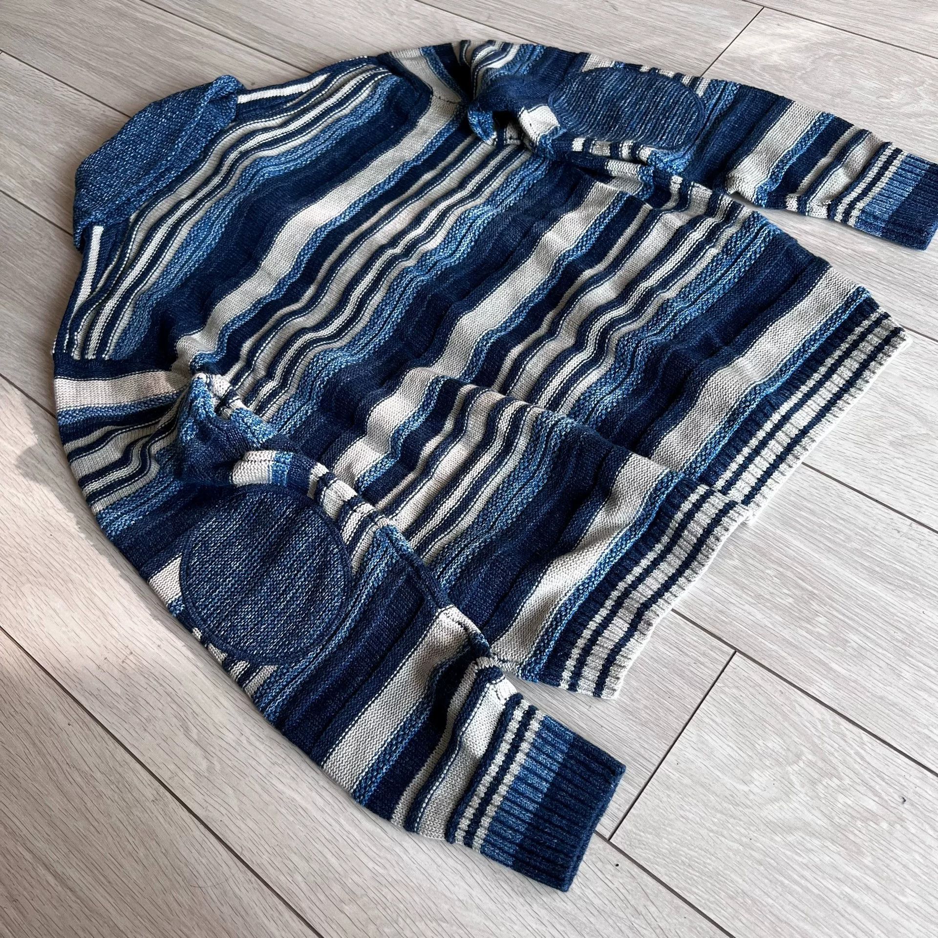 RRL Ralph Lauren RRL 2025 SS Indigo Stripe Knit Cardigan Size US M / EU 48-50 / 2 - 8 Thumbnail