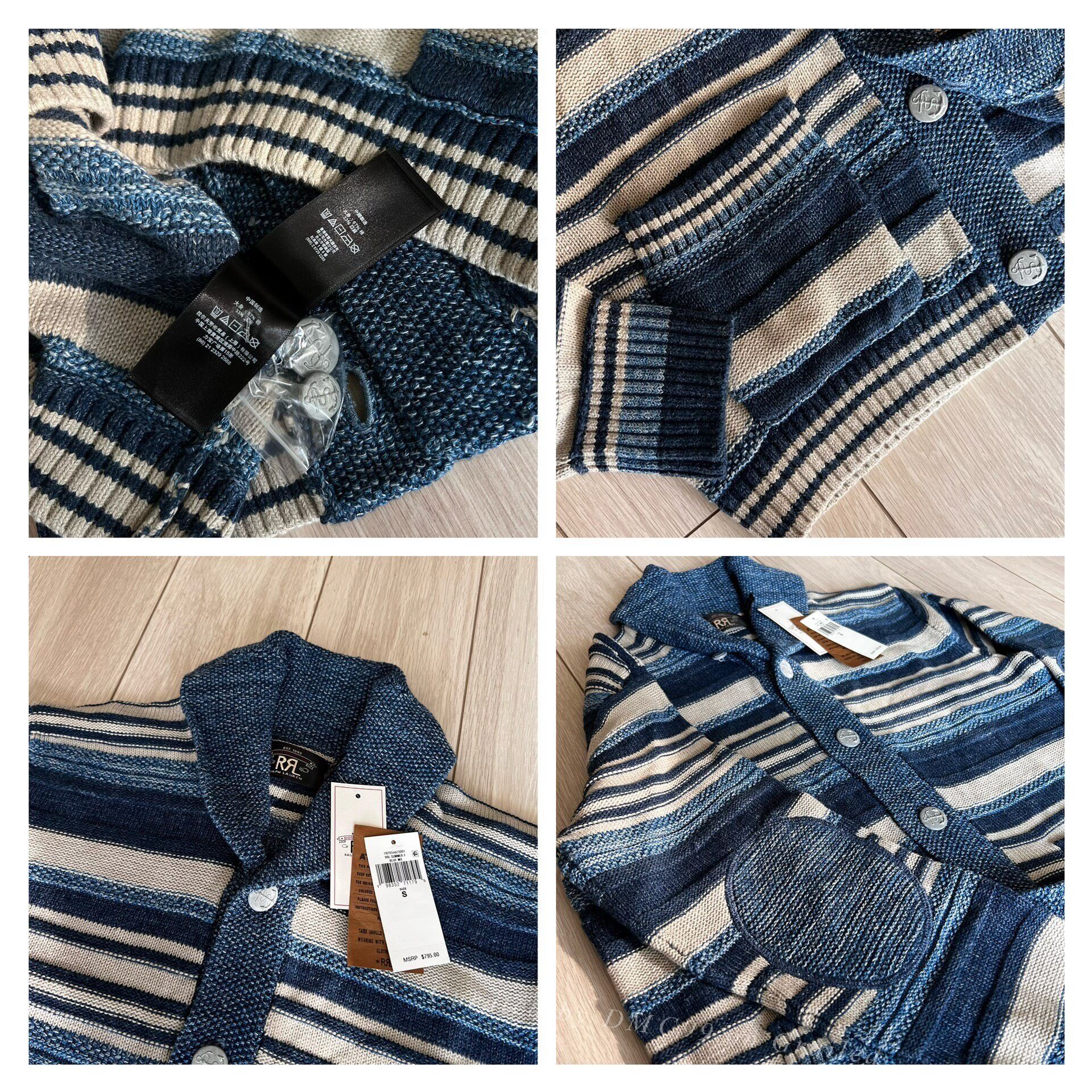 RRL Ralph Lauren RRL 2025 SS Indigo Stripe Knit Cardigan Size US M / EU 48-50 / 2 - 9 Thumbnail