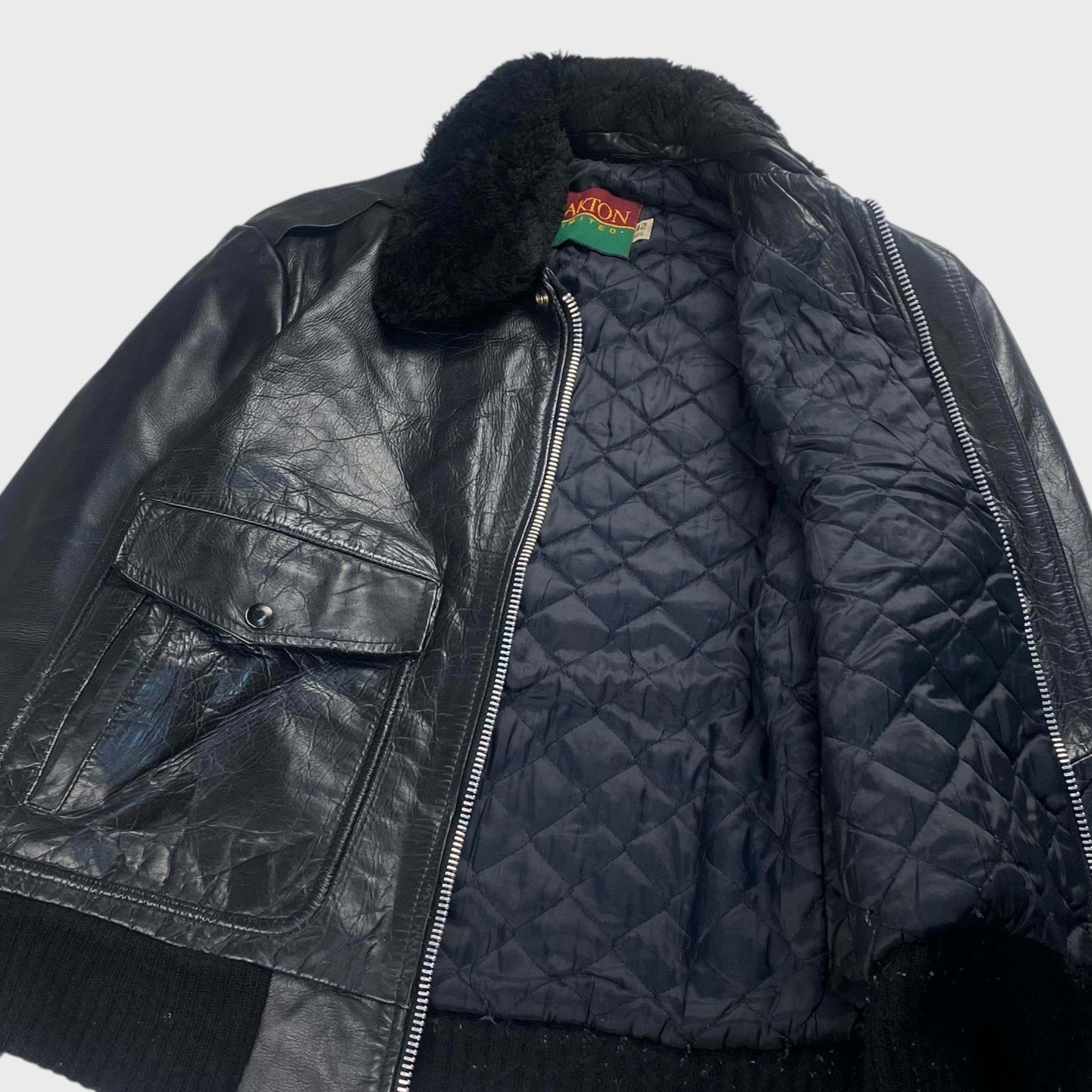 Vintage OAKTON 80s Leather Jacket Black Size L Size US L / EU 52-54 / 3 - 4 Thumbnail