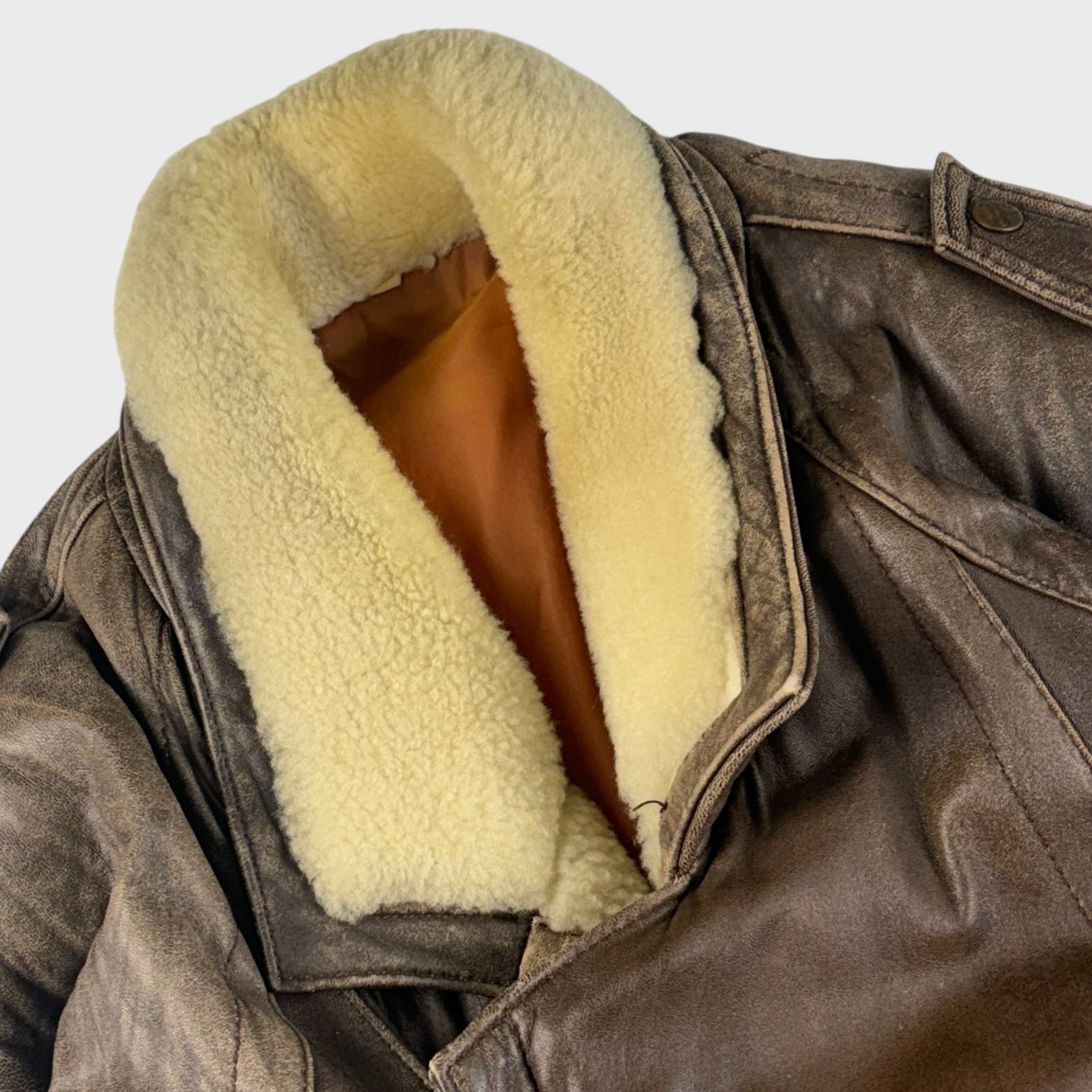 Vintage unknown Leather Jacket Brown Size L Size US L / EU 52-54 / 3 - 5 Thumbnail