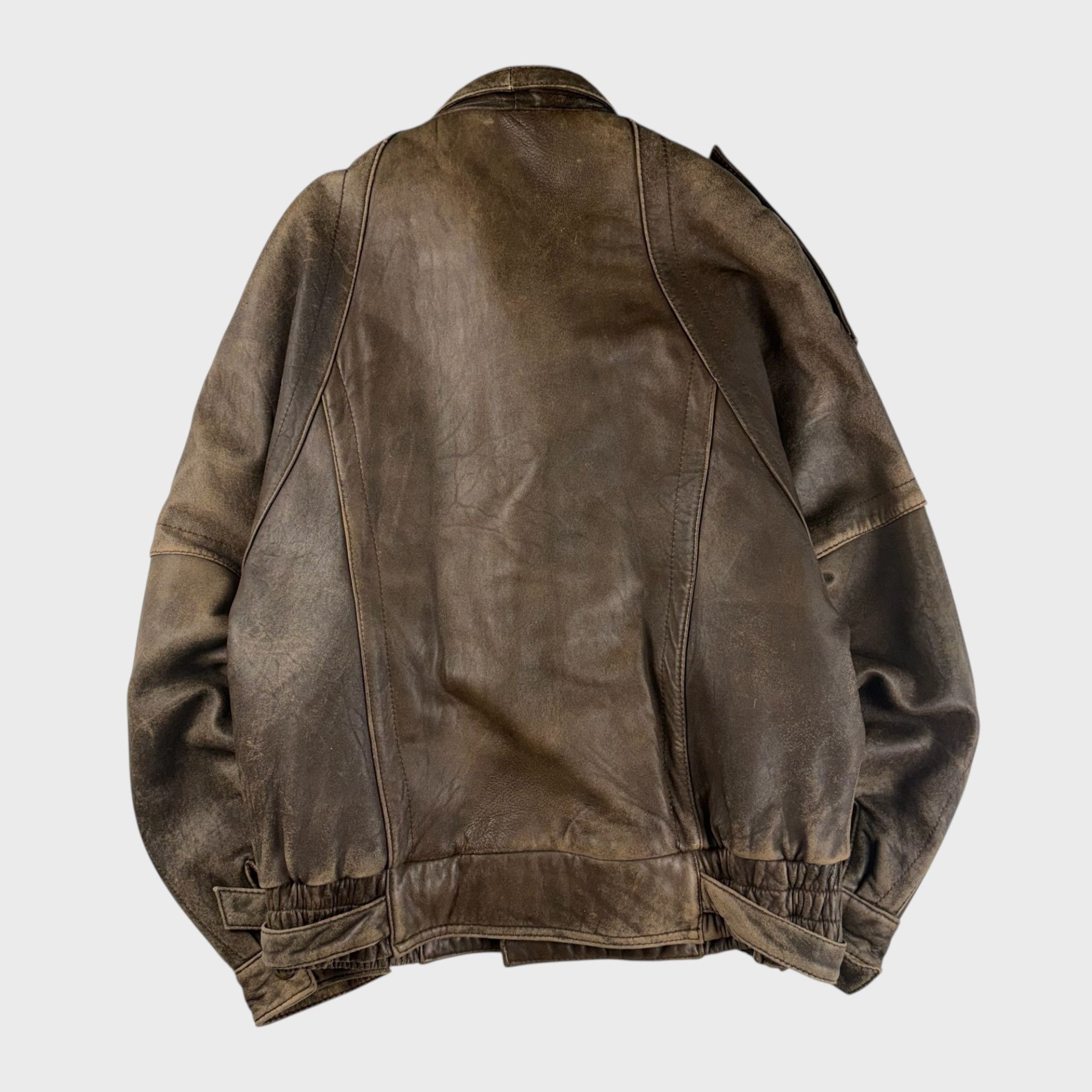 Vintage unknown Leather Jacket Brown Size L Size US L / EU 52-54 / 3 - 2 Thumbnail