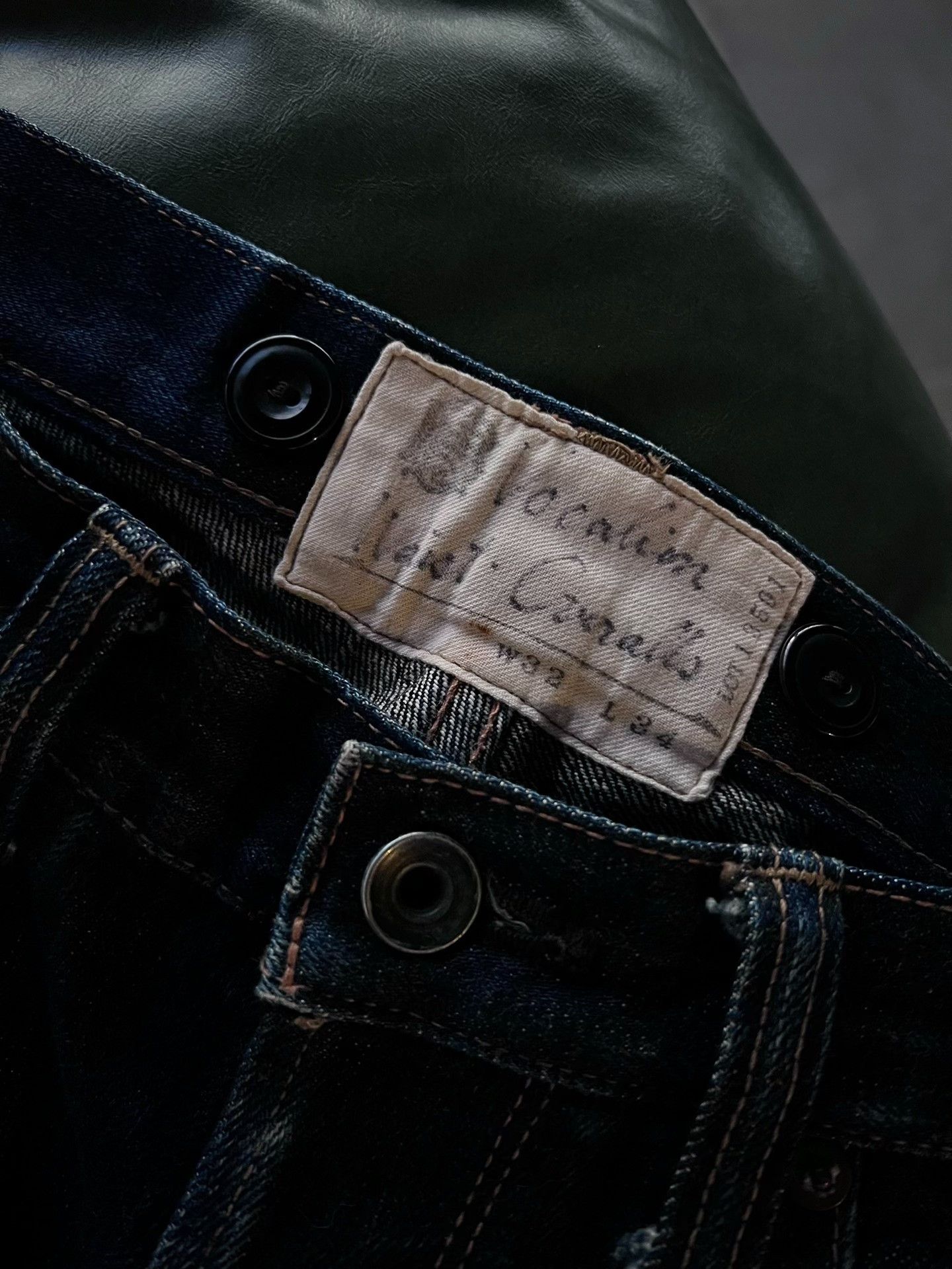 BLACK SIGN BLACK SIGN lot.13501 High-Waist Wide-Leg Raw Denim Size 32" / US 10 / IT 46 - 6 Thumbnail