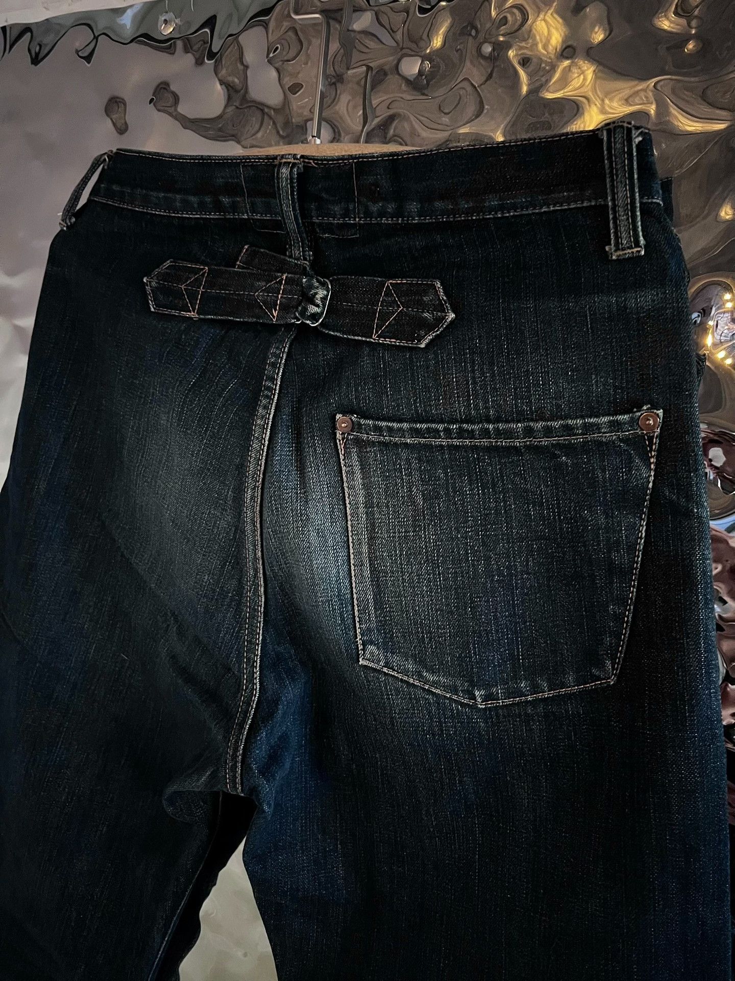 BLACK SIGN BLACK SIGN lot.13501 High-Waist Wide-Leg Raw Denim Size 32" / US 10 / IT 46 - 4 Thumbnail
