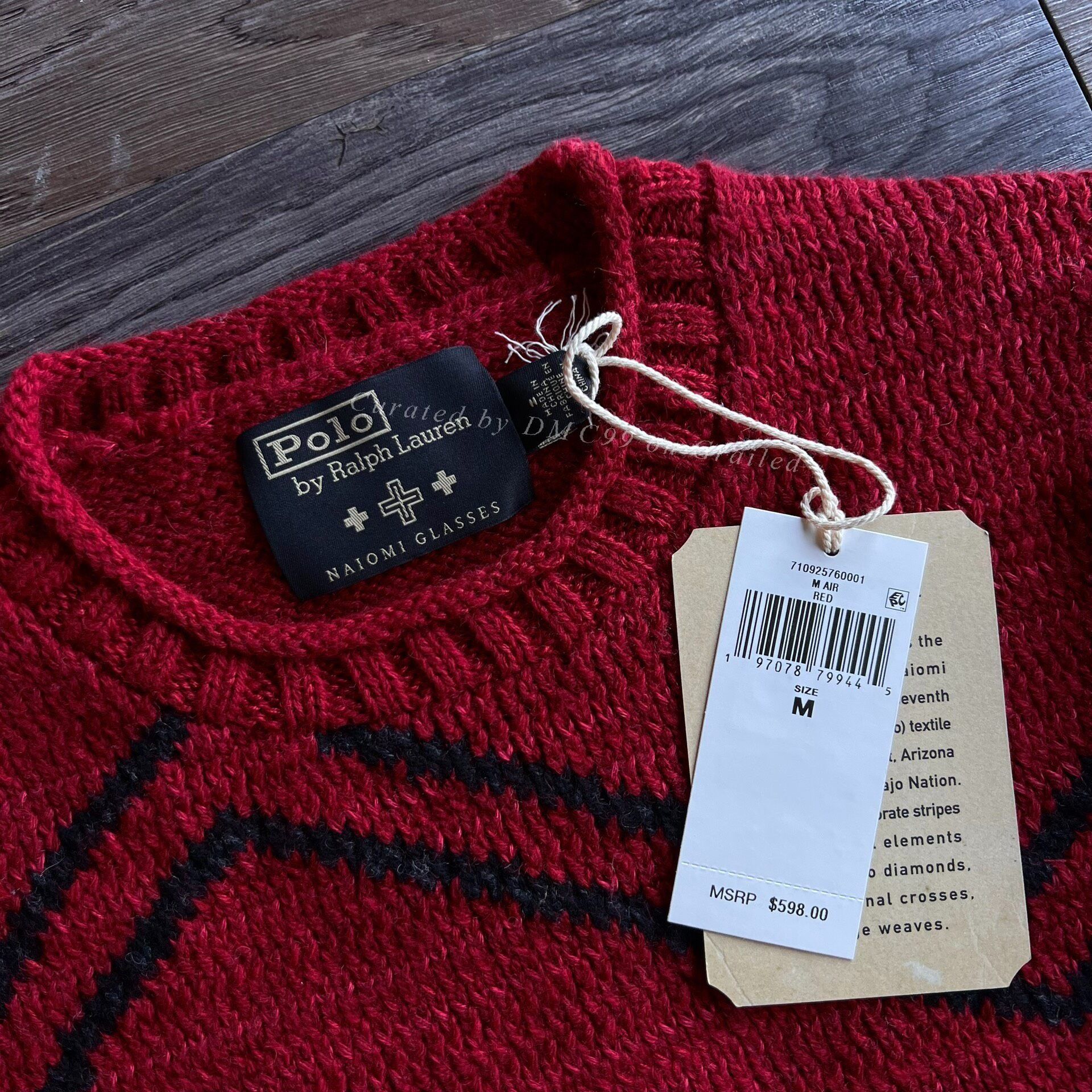RRL Ralph Lauren PRL x Naiomi Navajo Cross Red Sweater Size US L / EU 52-54 / 3 - 7 Thumbnail