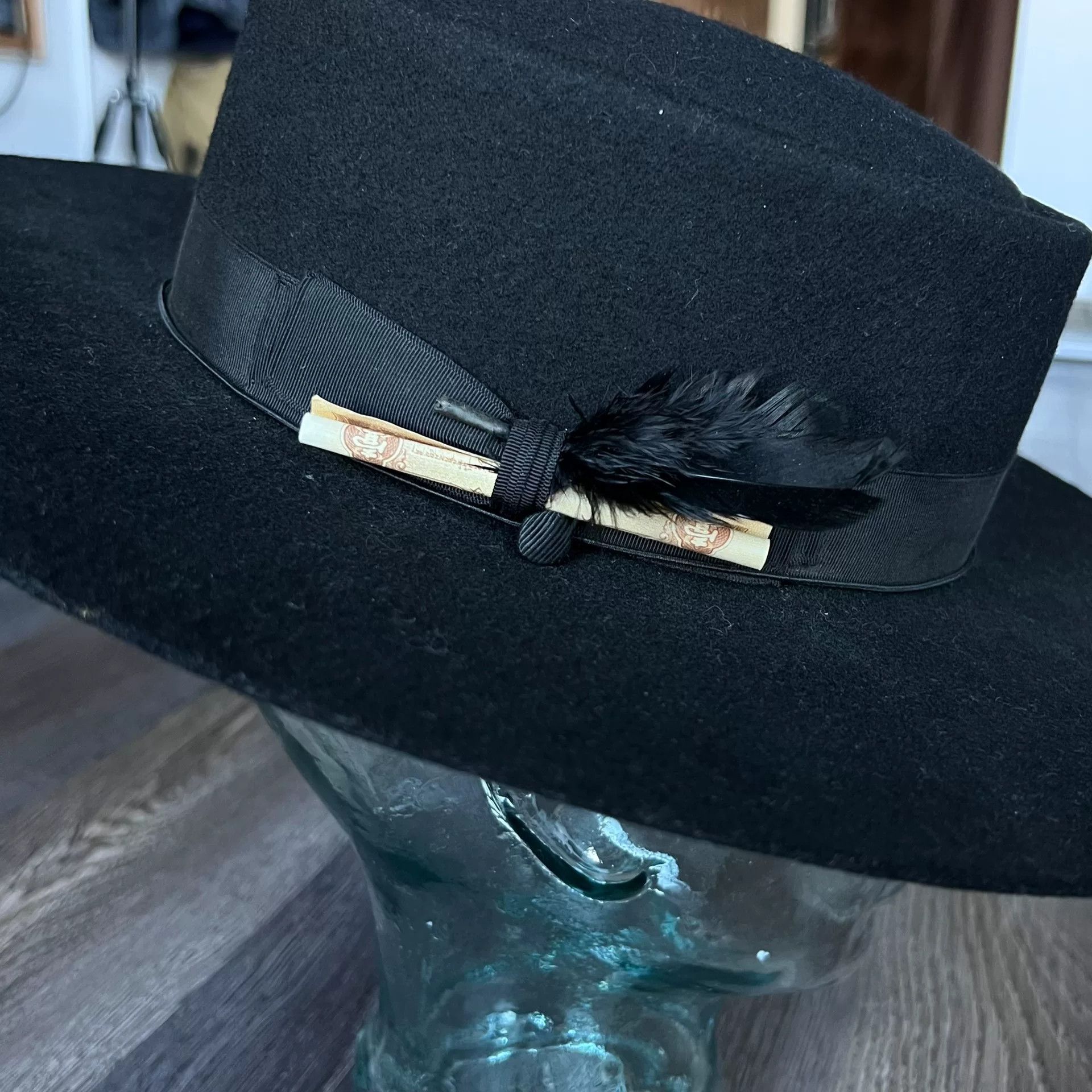 THE H.W.DOG&CO. H.W.DOG Rabbit Fur Flat Top Hat Size ONE SIZE - 4 Thumbnail