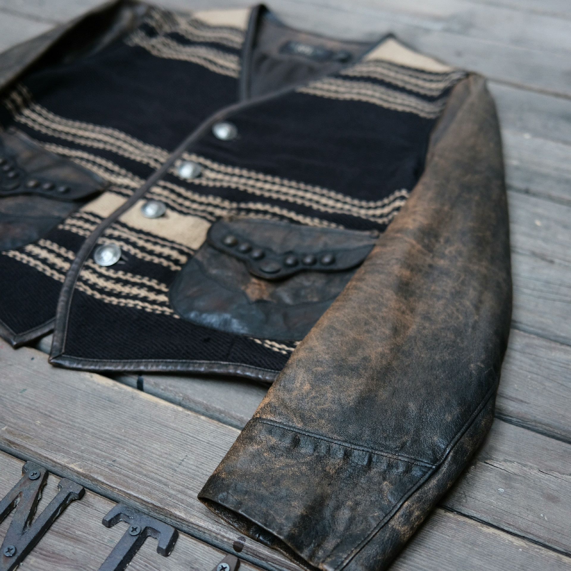 Kapital RRL Women's Navajo Blanket Leather Jacket Size M / US 6-8 / IT 42-44 - 4 Thumbnail
