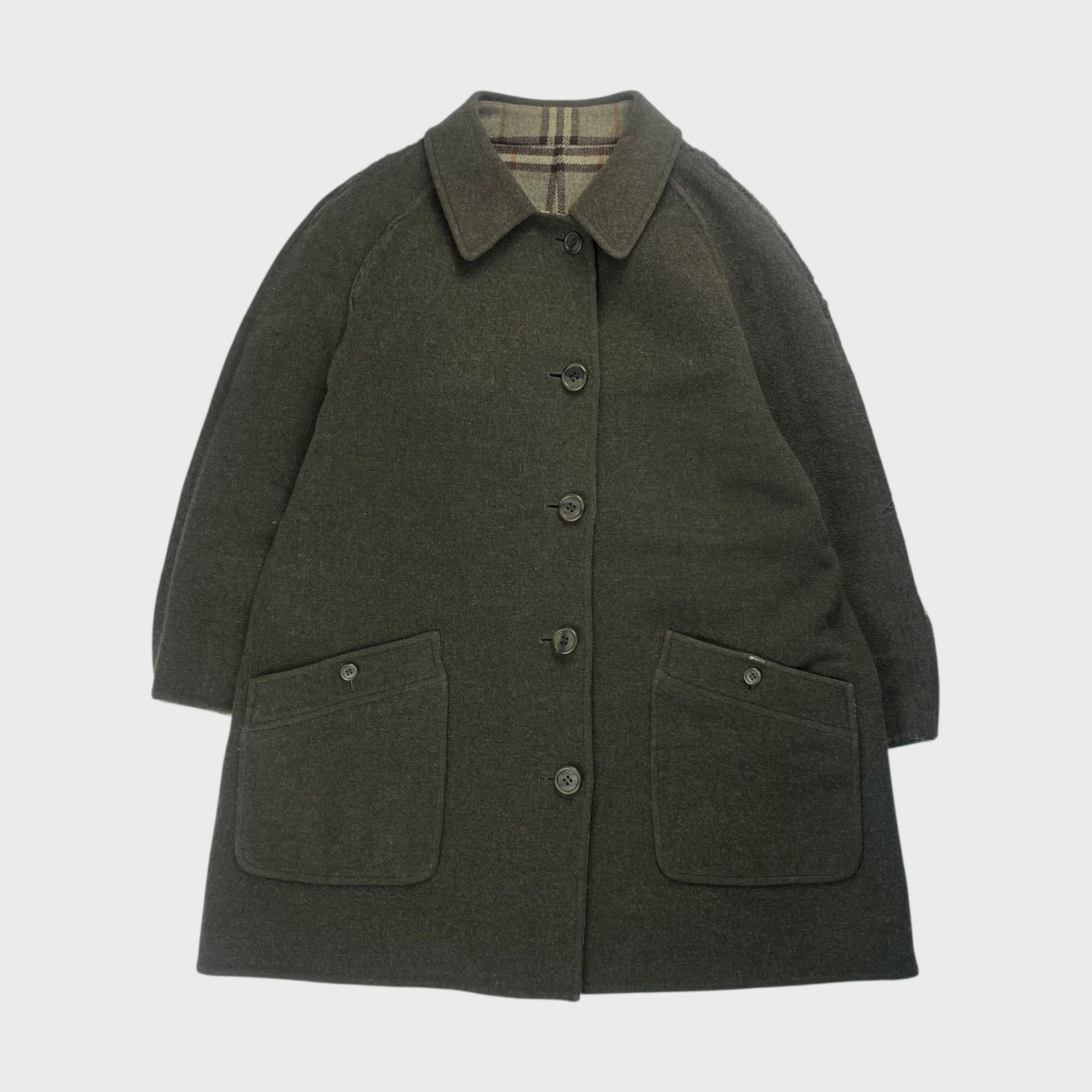 Vintage Burberrys' 90s Reversible Wool Short Coat Nova Check Size M Size US M / EU 48-50 / 2 - 3 Thumbnail