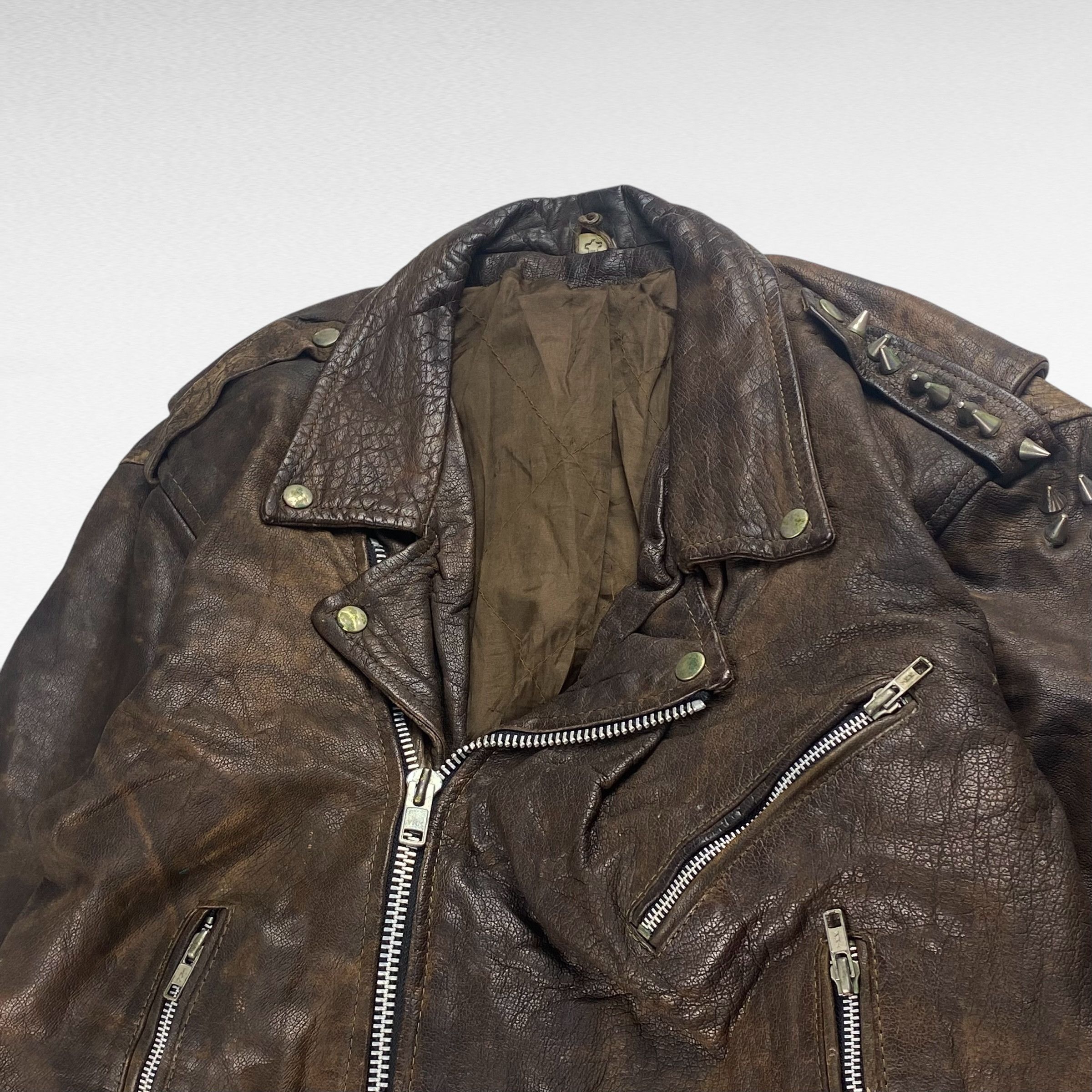 Vintage USED Brown Genuine Leather Double Rider Studs Size M Size US M / EU 48-50 / 2 - 4 Thumbnail