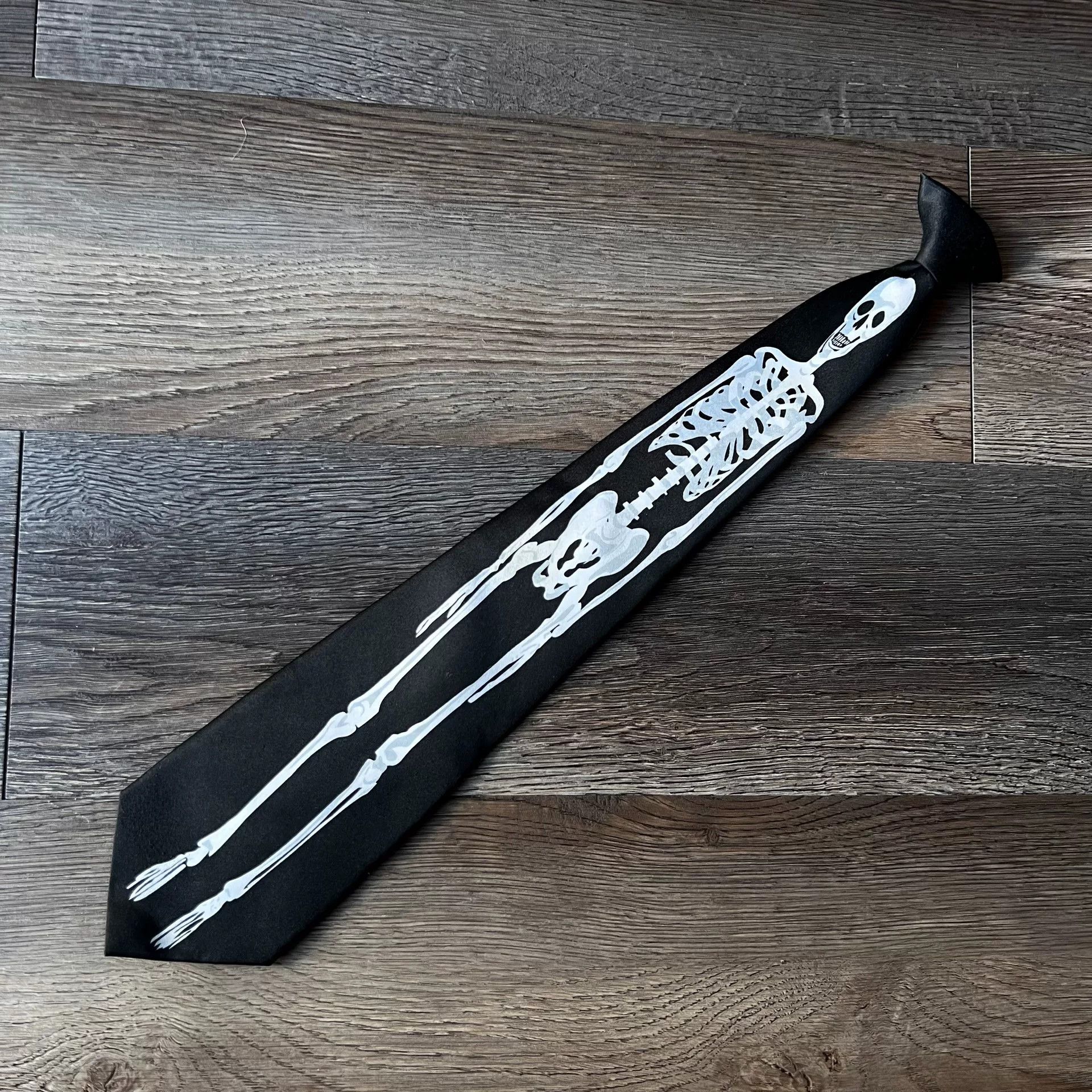 Other Vintage 90s Skull Self-Tie Silk Tie Size ONE SIZE - 5 Thumbnail