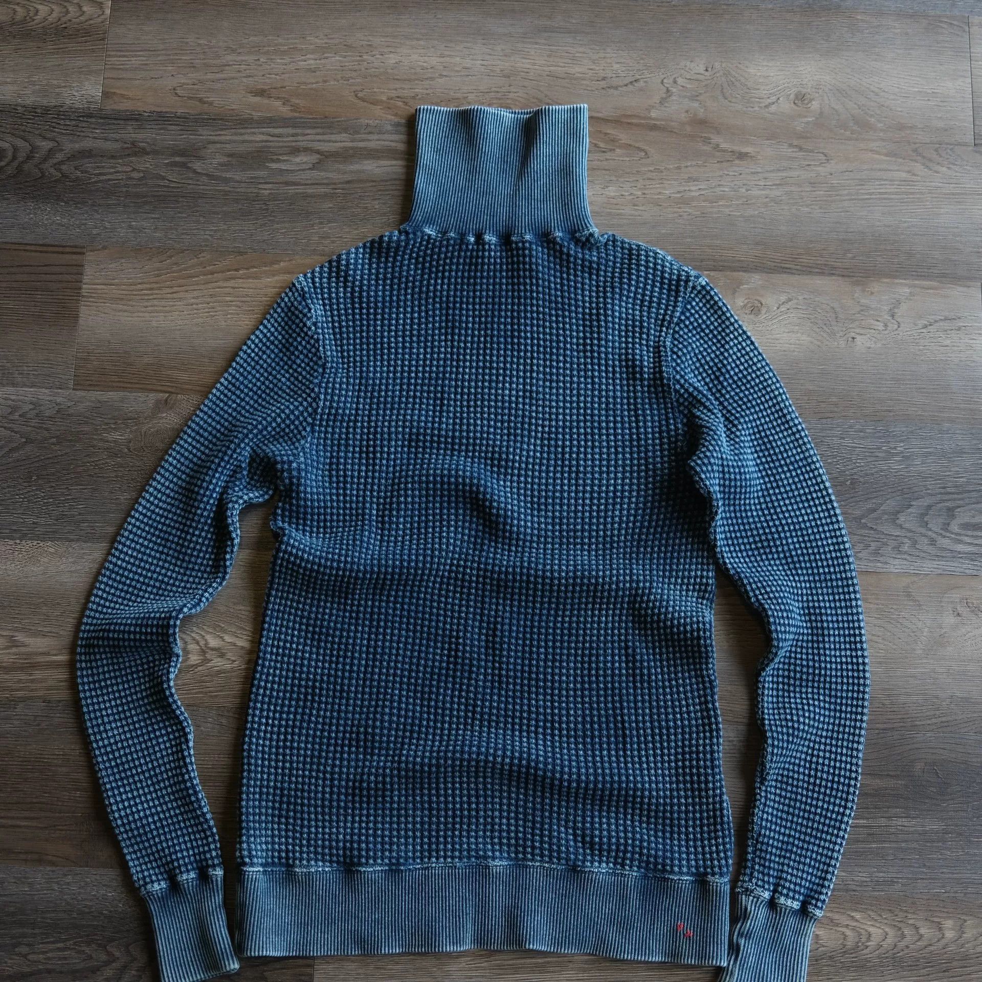 Porter Classic Porter Classic Waffle Indigo Turtleneck Sweatshirt Size US M / EU 48-50 / 2 - 2 Thumbnail
