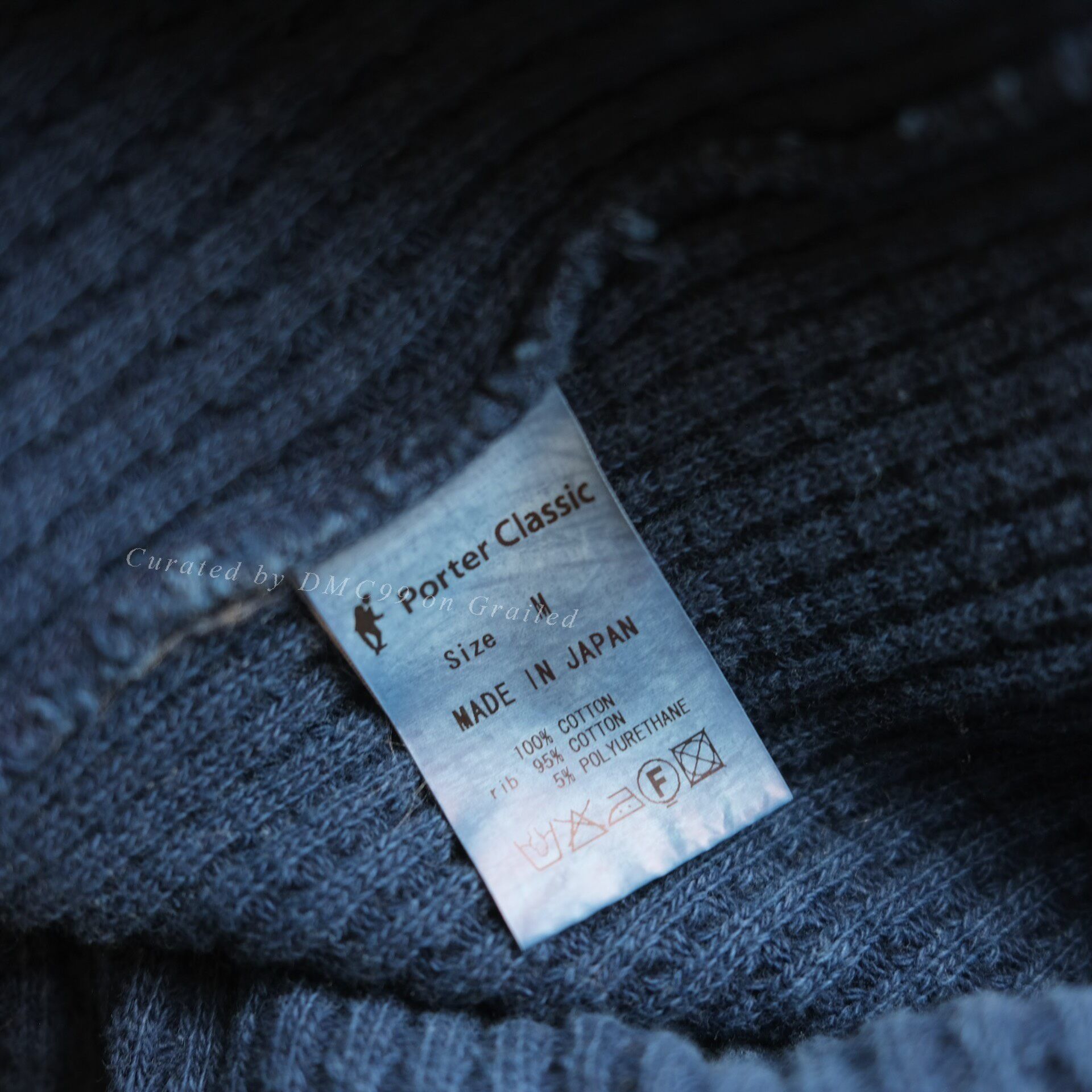 Porter Classic Porter Classic Waffle Indigo Turtleneck Sweatshirt Size US M / EU 48-50 / 2 - 5 Thumbnail