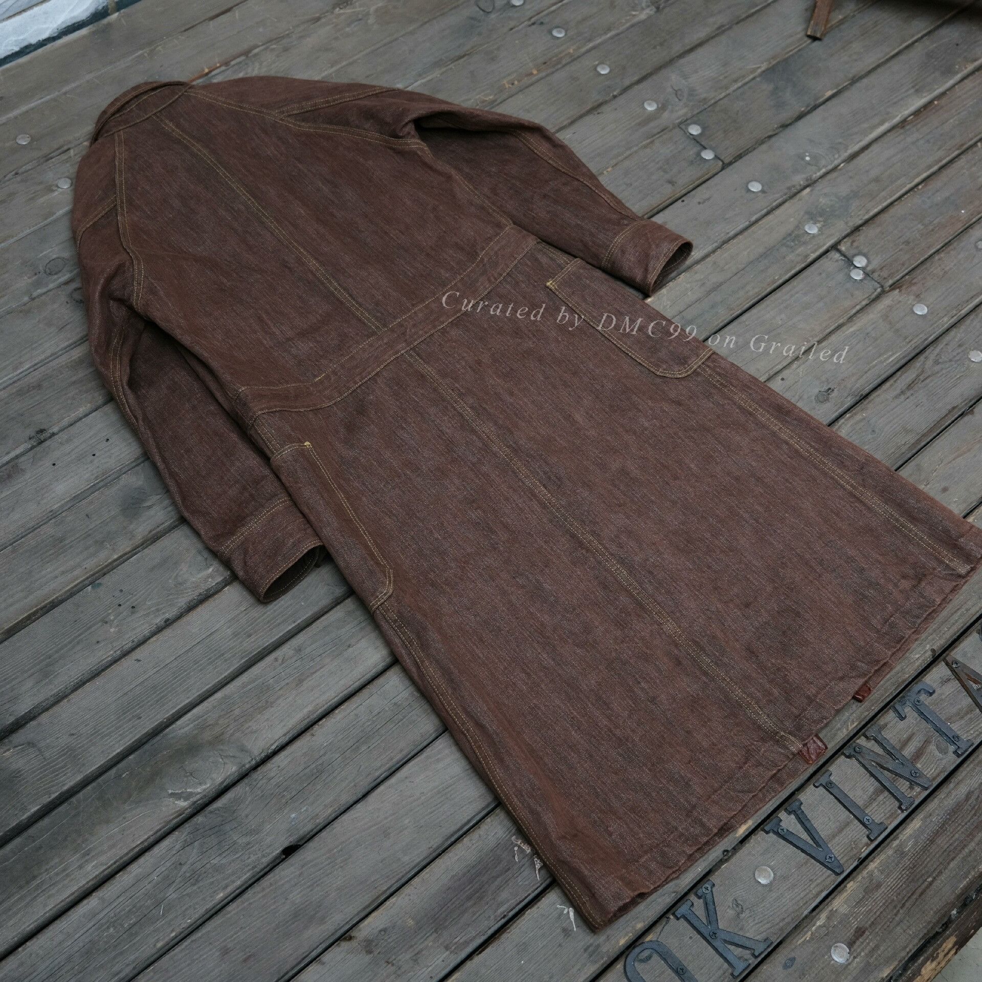 Kapital KAPITAL Vintage Persimmon Dyed Denim Trench Size S / US 4 / IT 40 - 3 Thumbnail