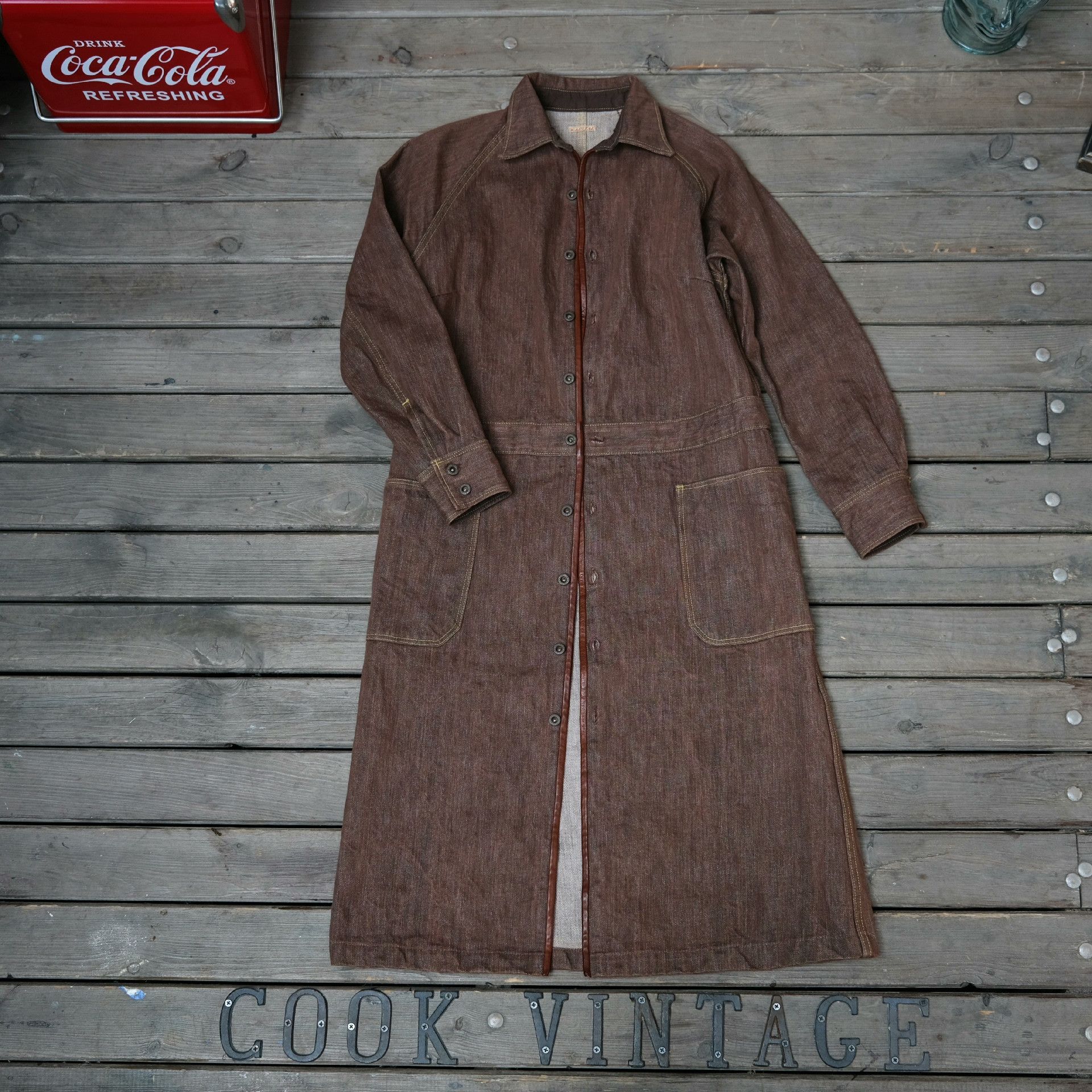Kapital KAPITAL Vintage Persimmon Dyed Denim Trench Size S / US 4 / IT 40 - 2 Thumbnail