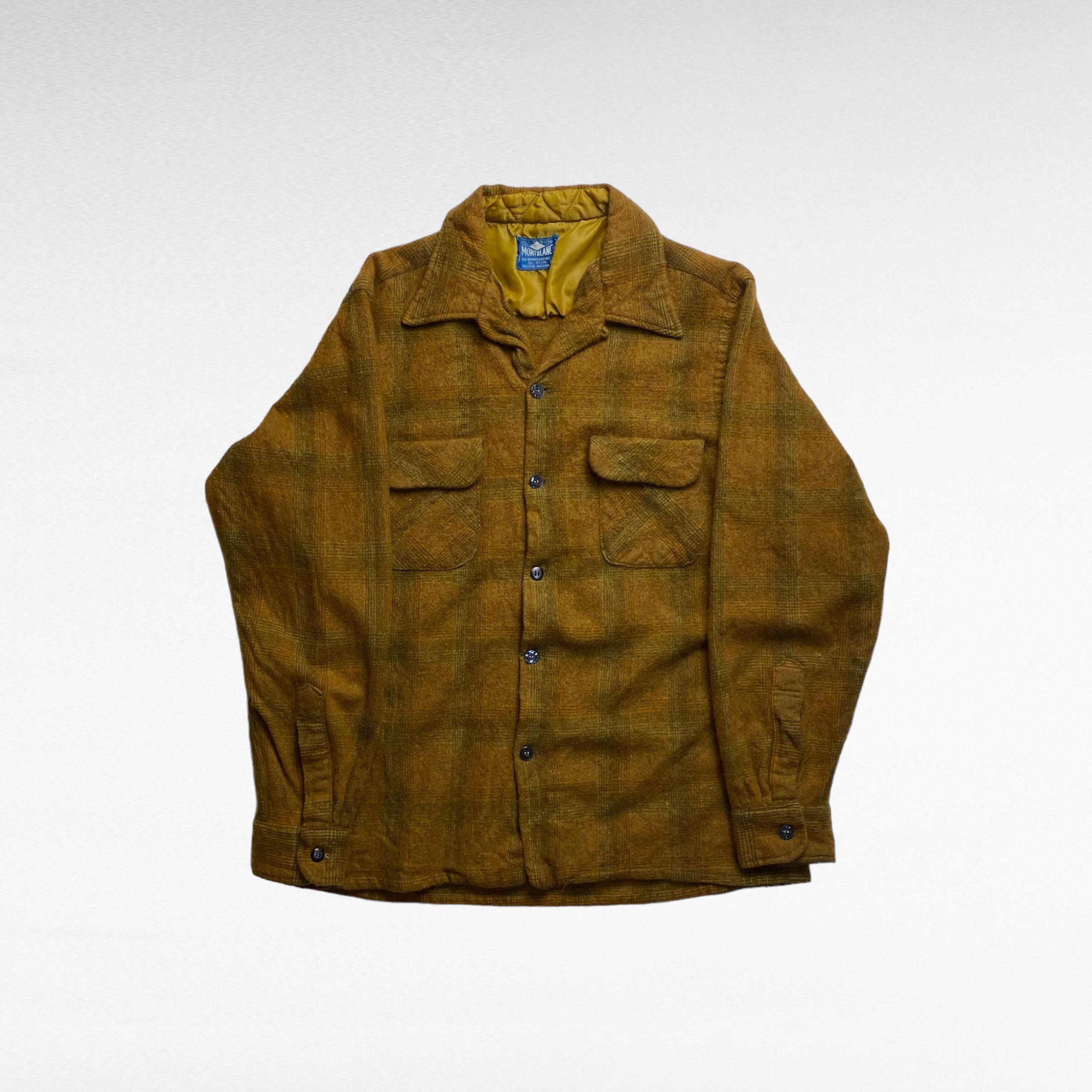 Montblanc MONTBLANC 50s Open Collar Boxy Fit Wool Check Shirt Size M Size US M / EU 48-50 / 2 - 2 Thumbnail
